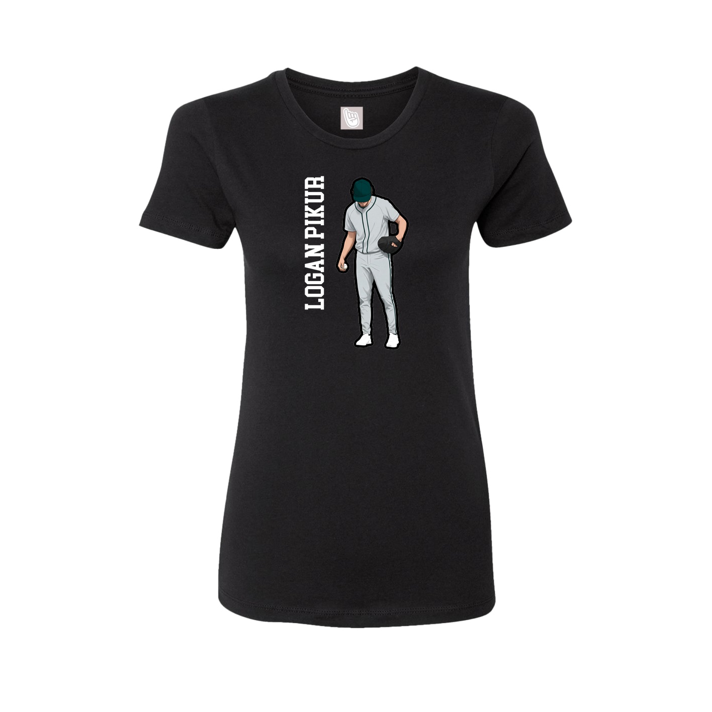Fitted Women's Tee — Name Vertical in Black