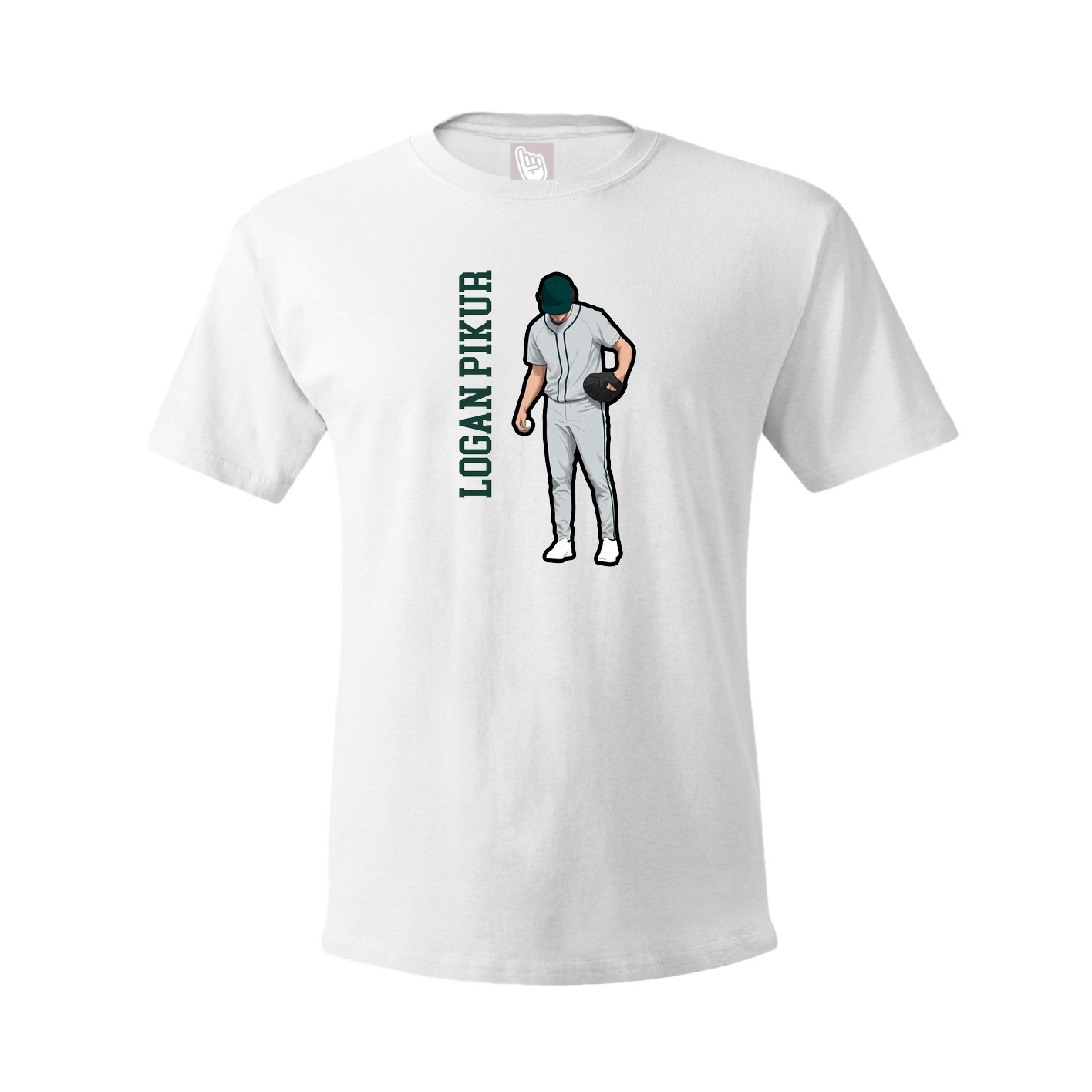 Youth Tee — Name Vertical in White