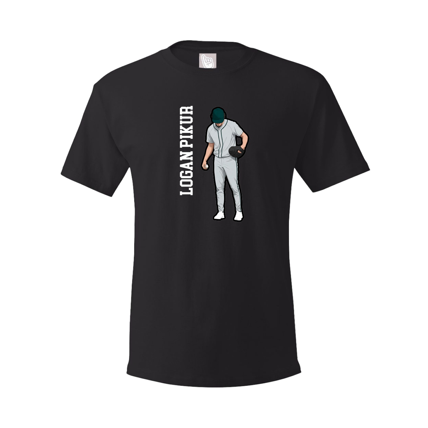 Youth Tee — Name Vertical in Black