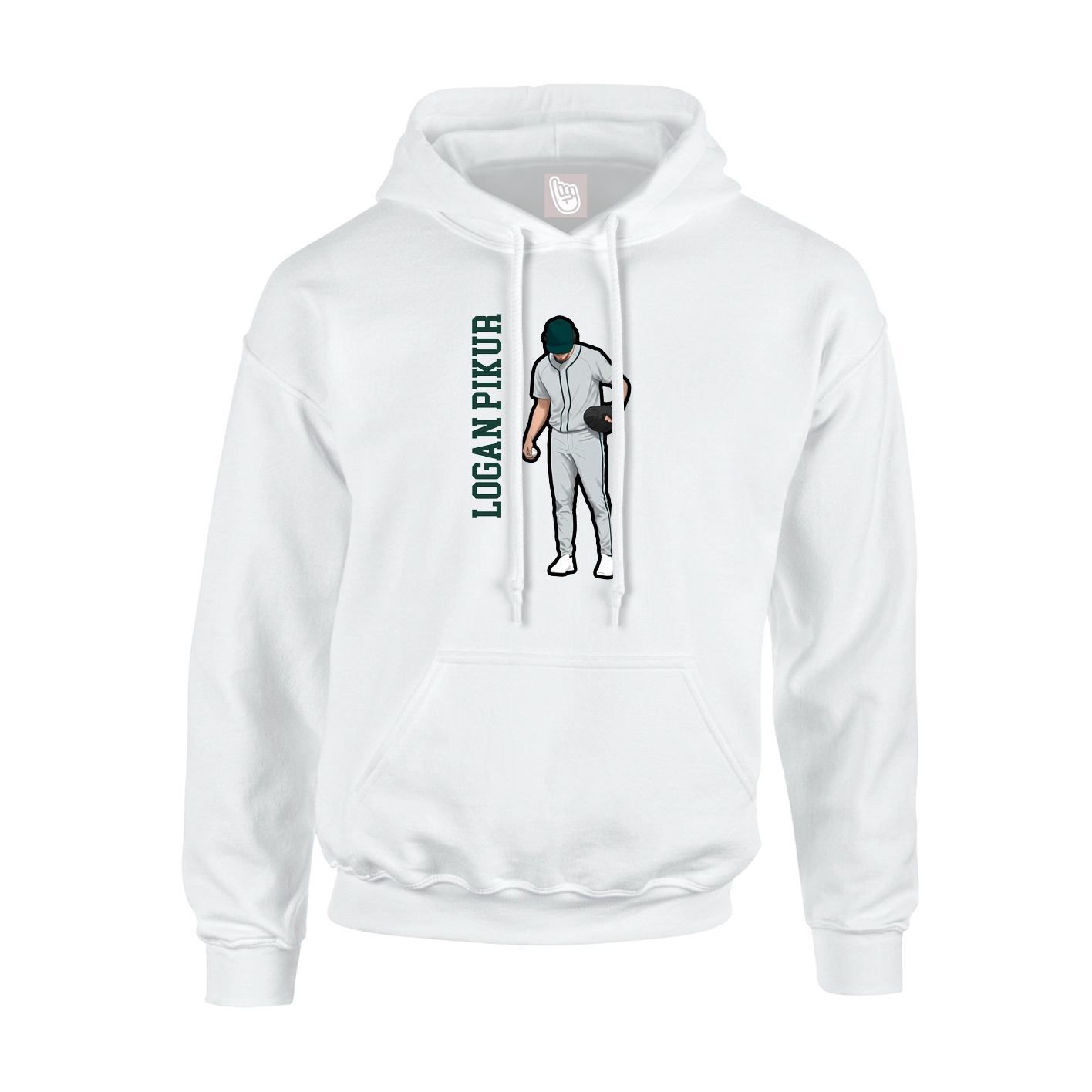 Hoodie — Name Vertical in White