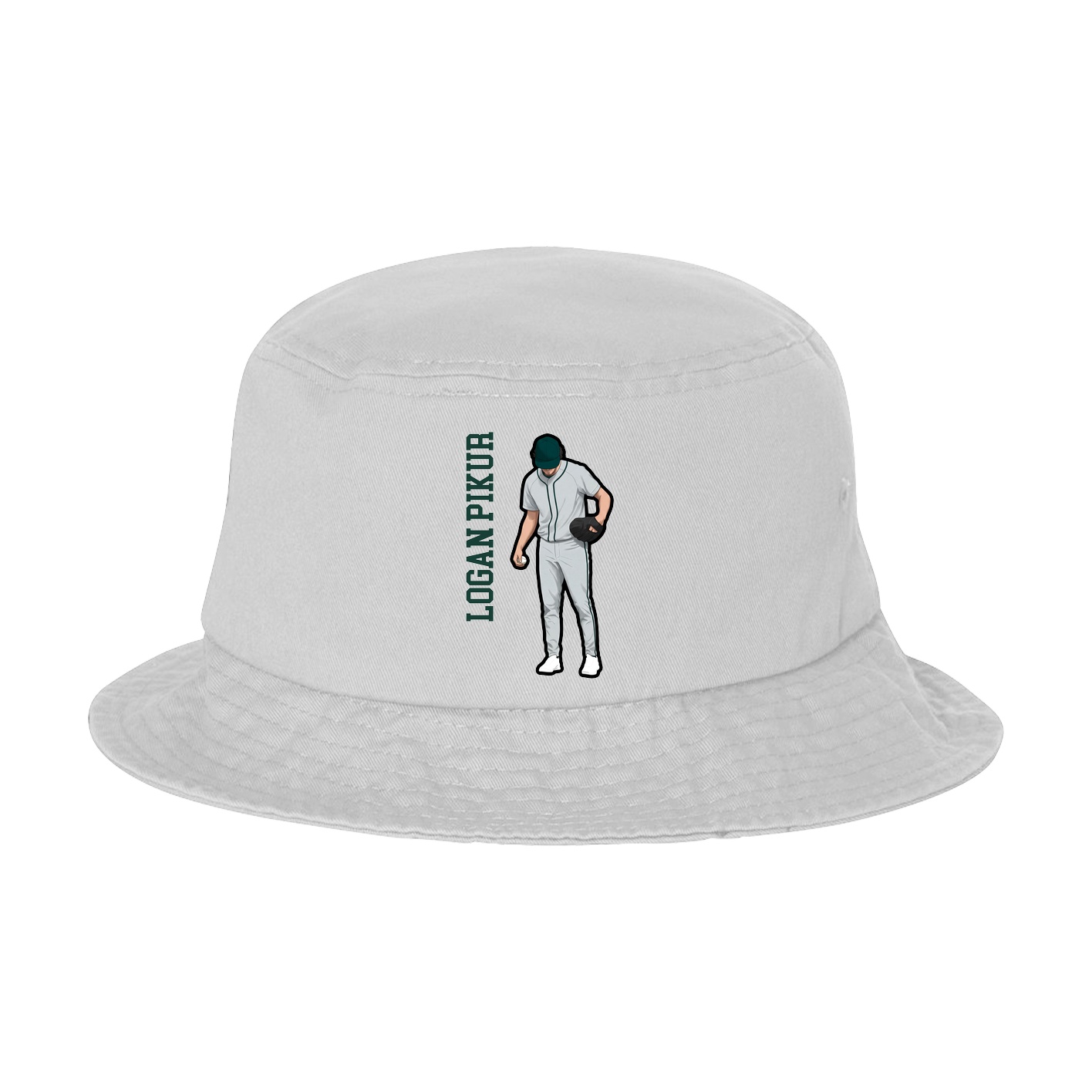 Bucket Cap — Name Vertical in White