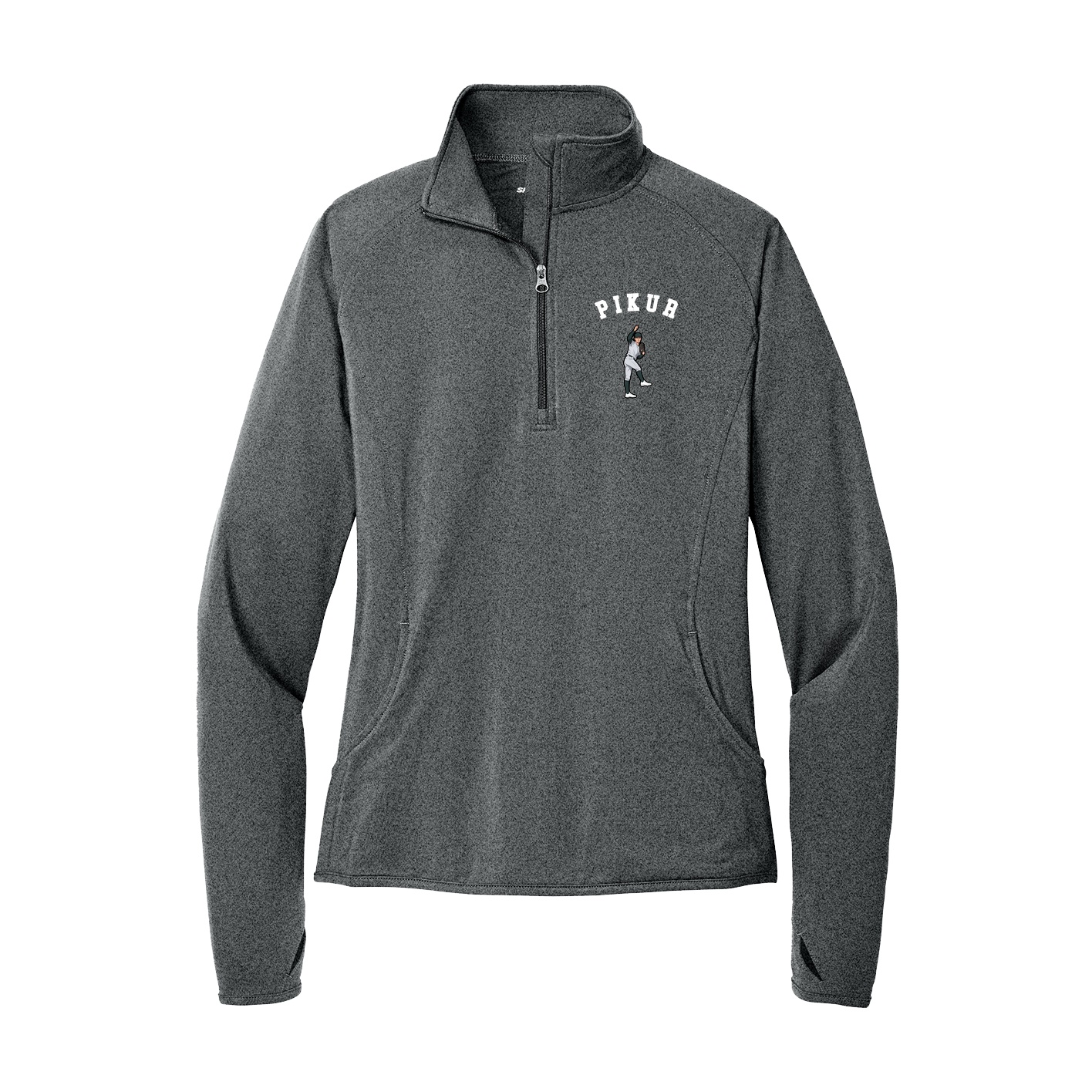 Women's Q-Zip Pullover — Shirsey Arch in Grey