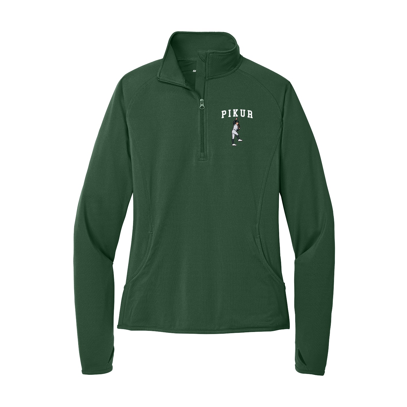 Women's Q-Zip Pullover — Shirsey in Green