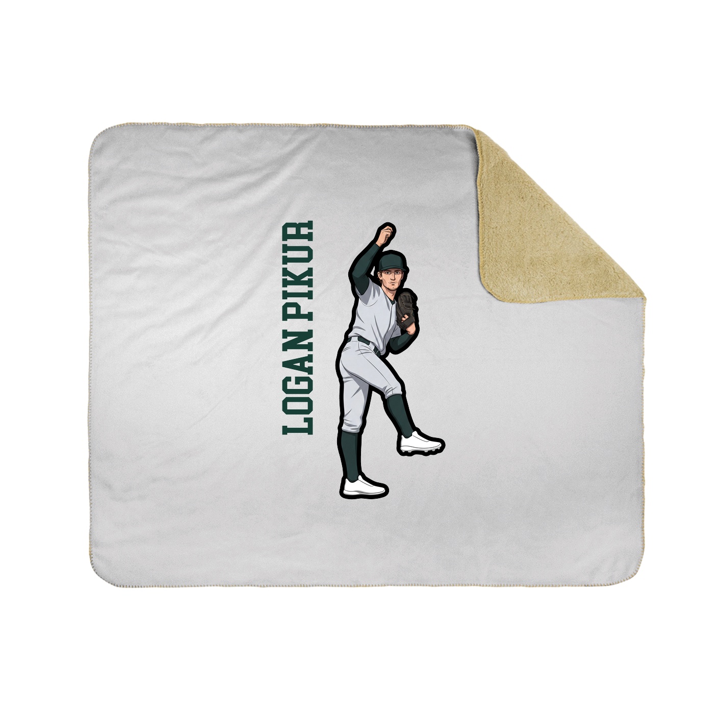 Throw Blanket — Name Vertical in White