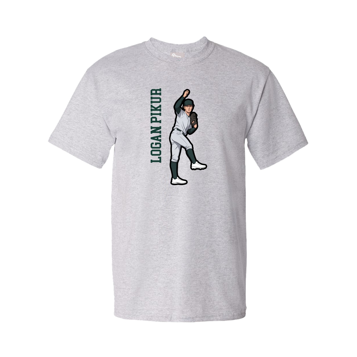Tee — Name Vertical in Grey