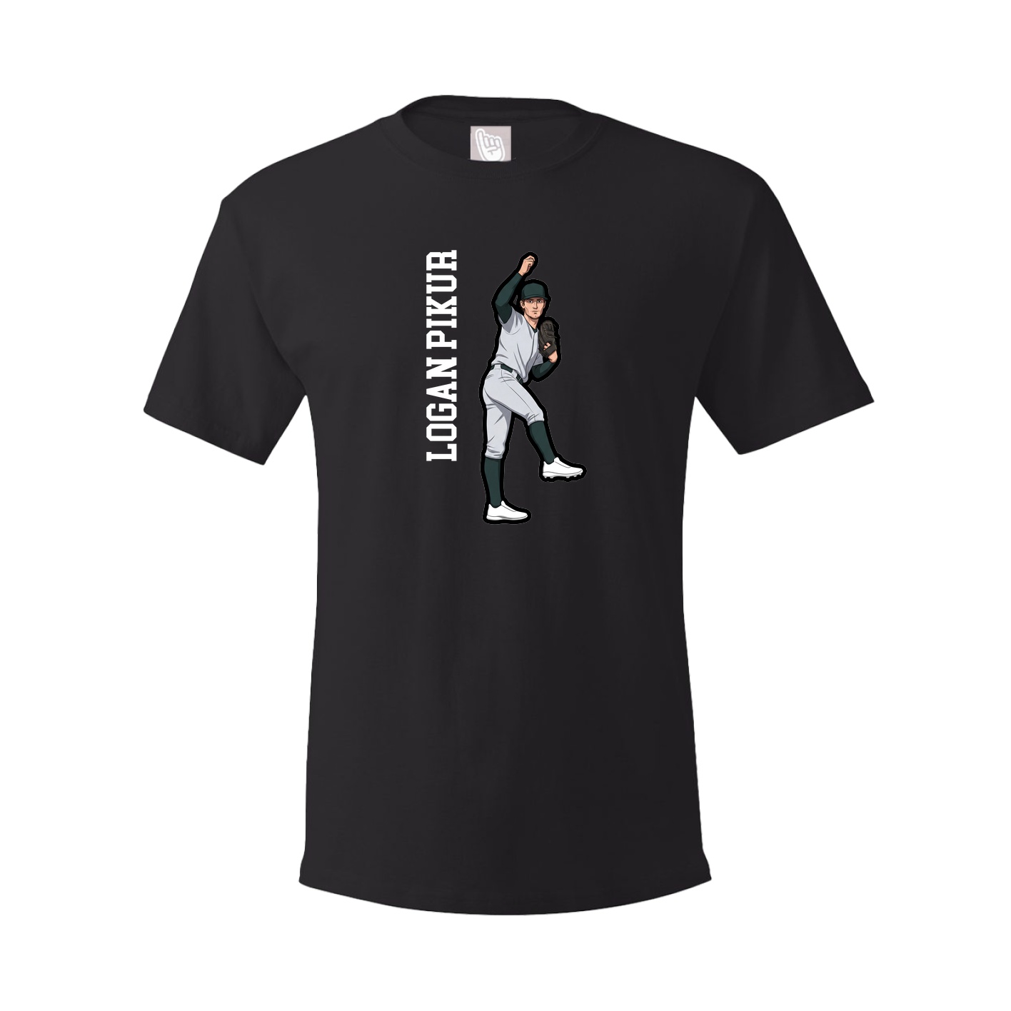 Youth Tee — Name Vertical in Black