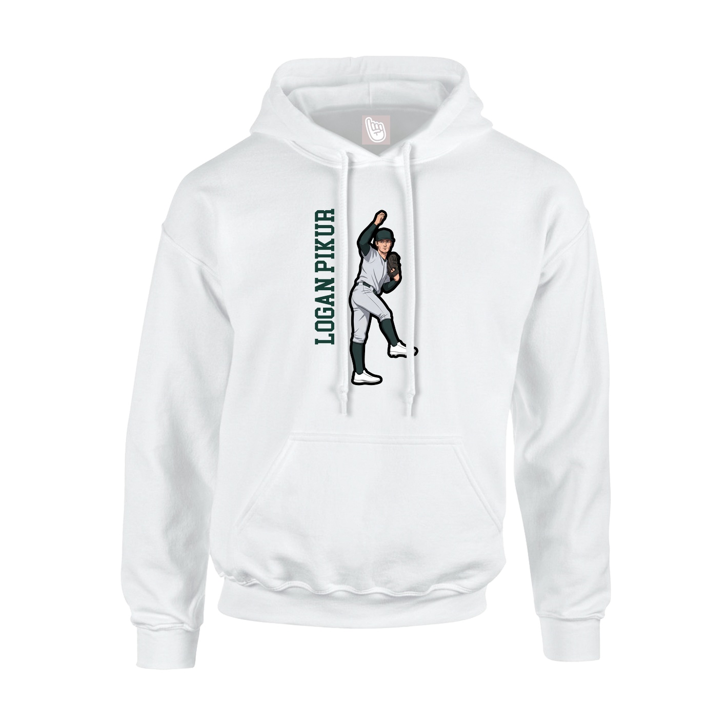 Hoodie — Name Vertical in White