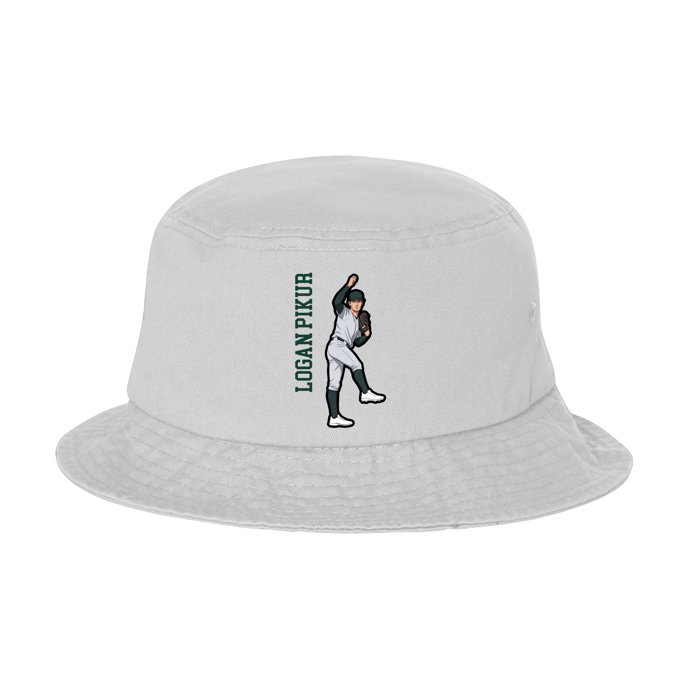Bucket Cap — Name Vertical in White