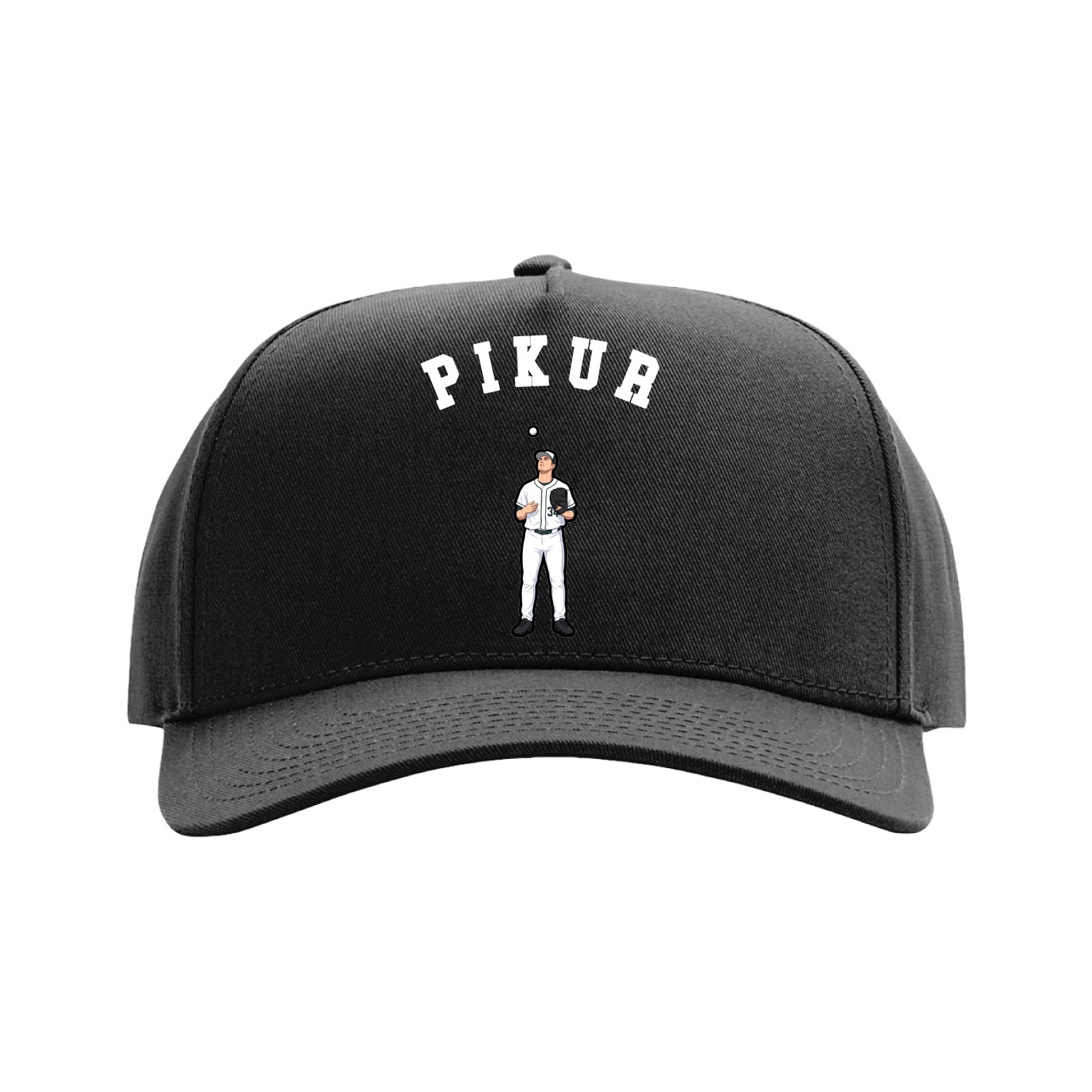 Full Fabric Five-Panel Champ Cap — Shirsey Arch in Black