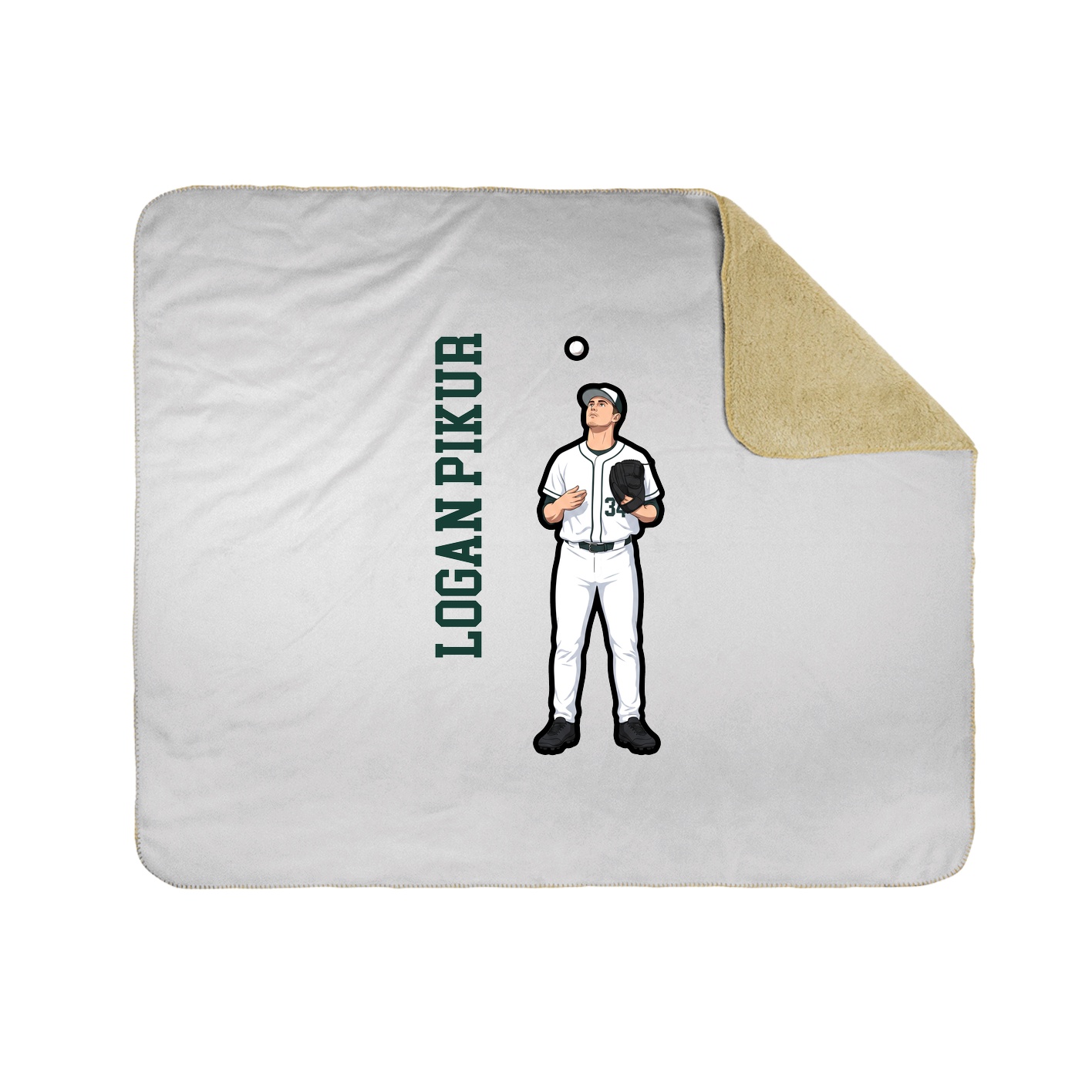 Throw Blanket — Name Vertical in White