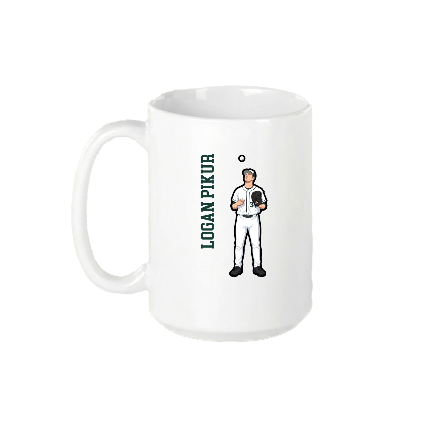 15oz Coffee Mug — Name Vertical in White