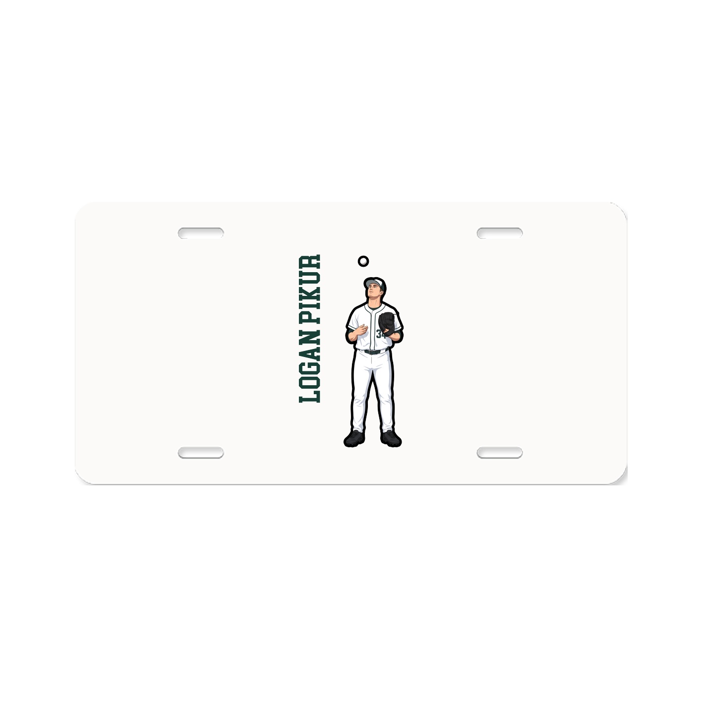 License Plate — Name Vertical in Classic