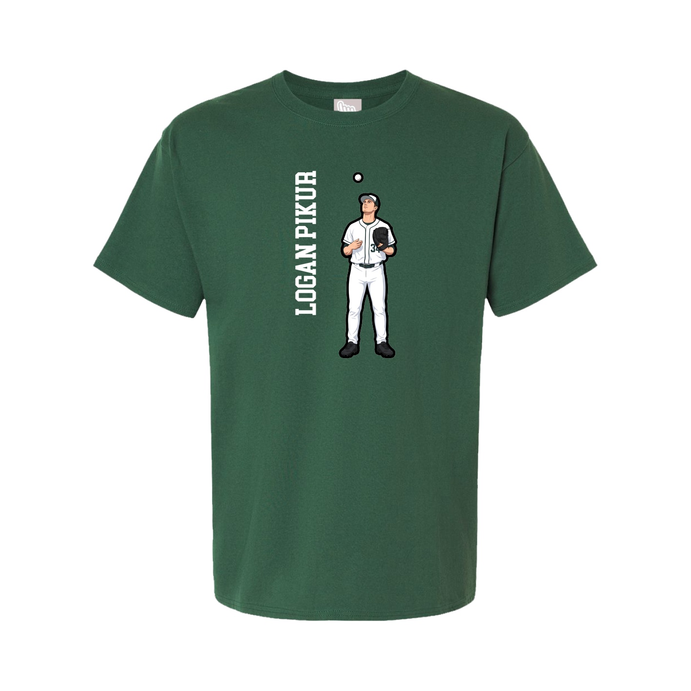Youth Tee — Name Vertical in Green