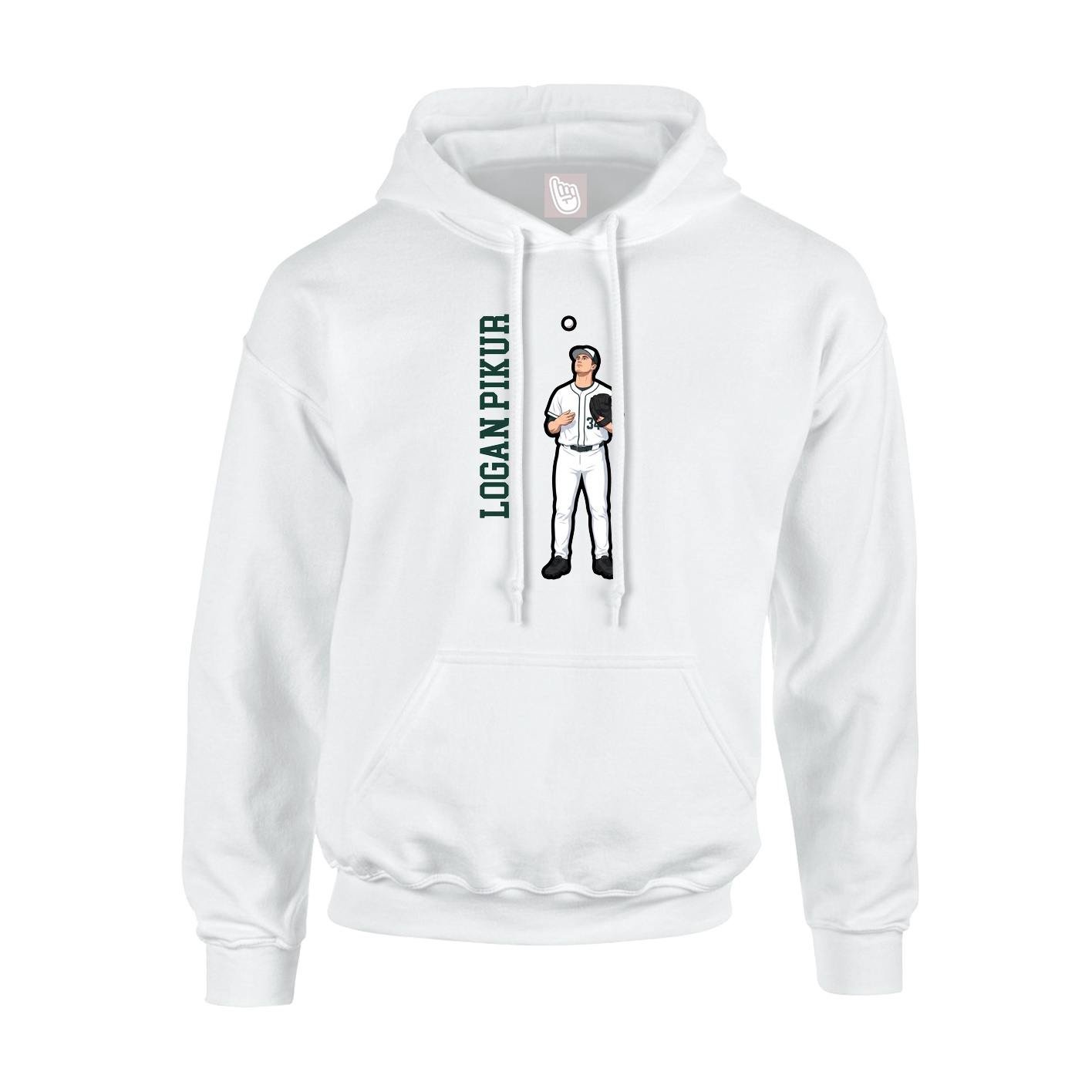 Hoodie — Name Vertical in White
