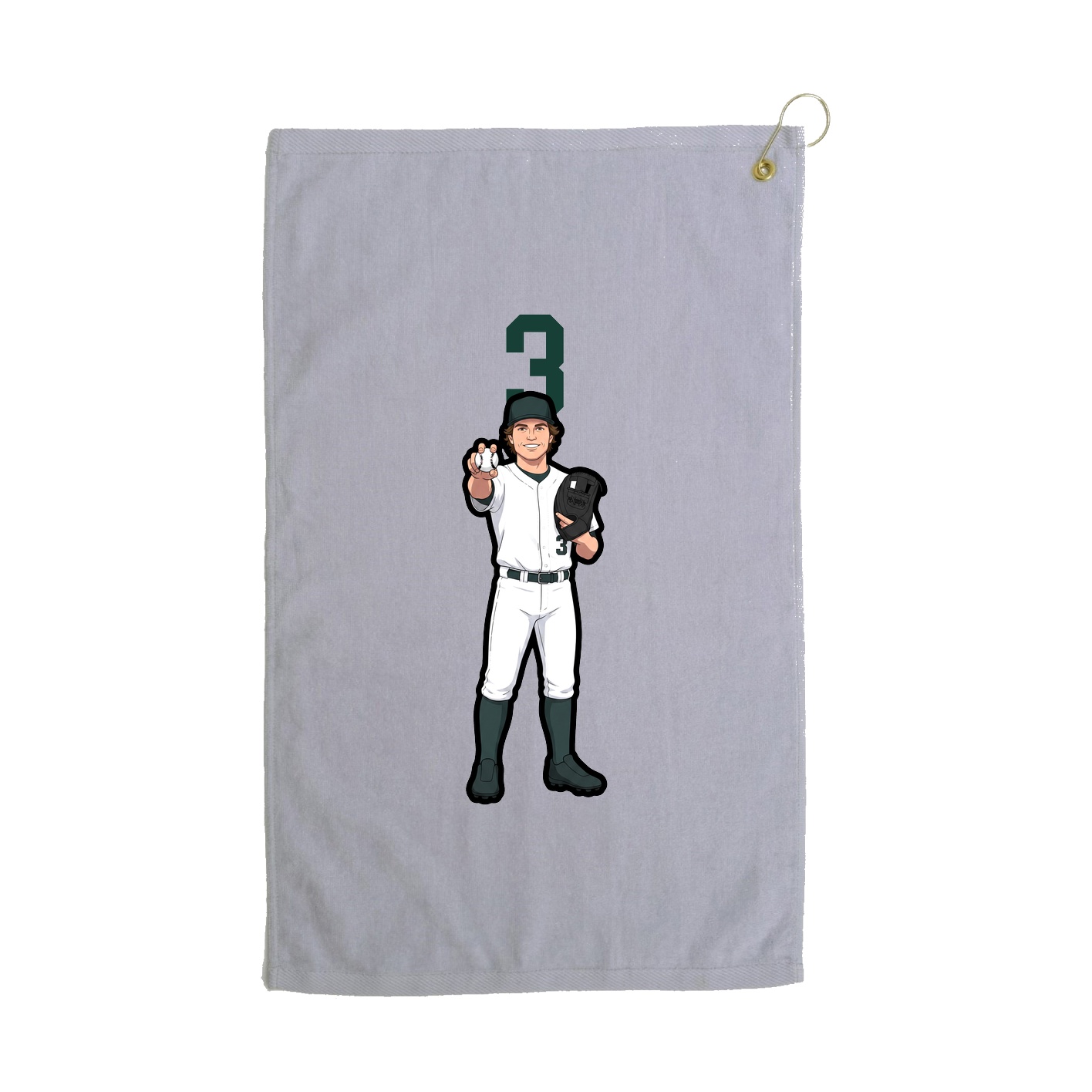Golf Towel — Number Top in Grey
