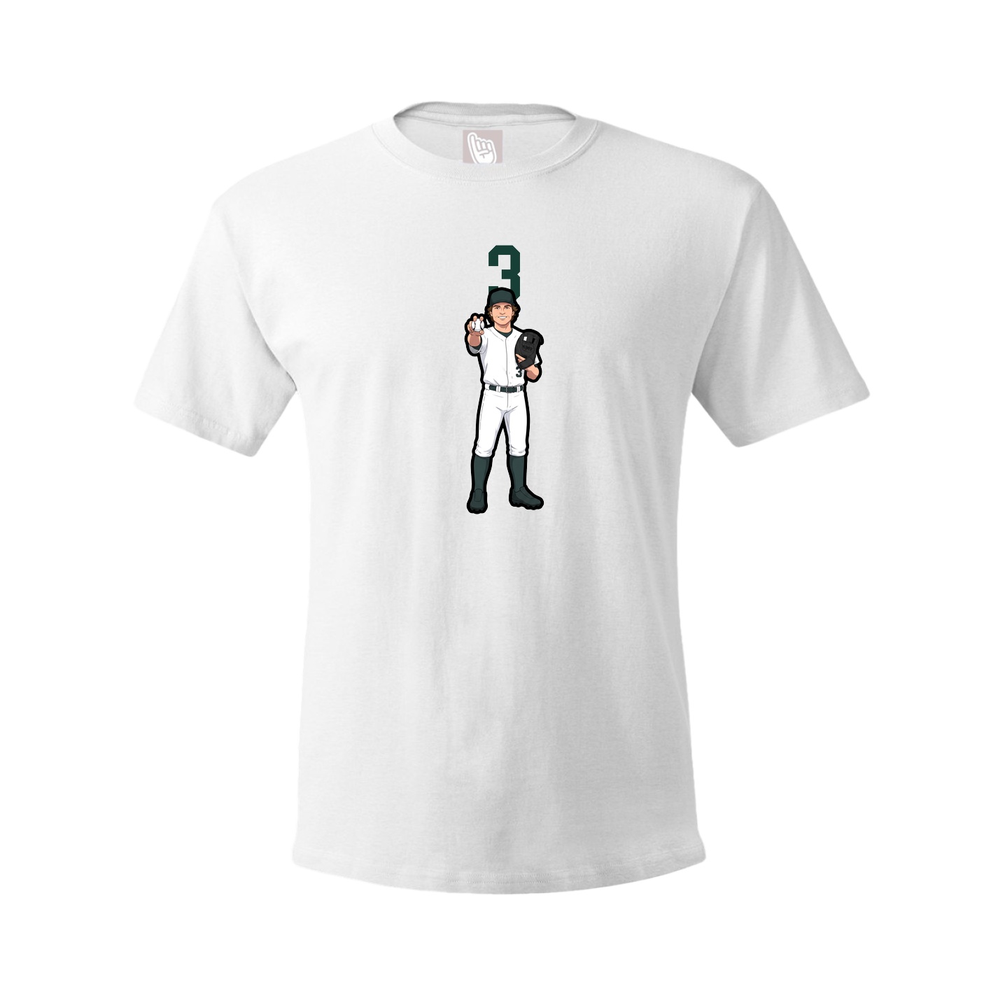 Youth Tee — Number Top in White
