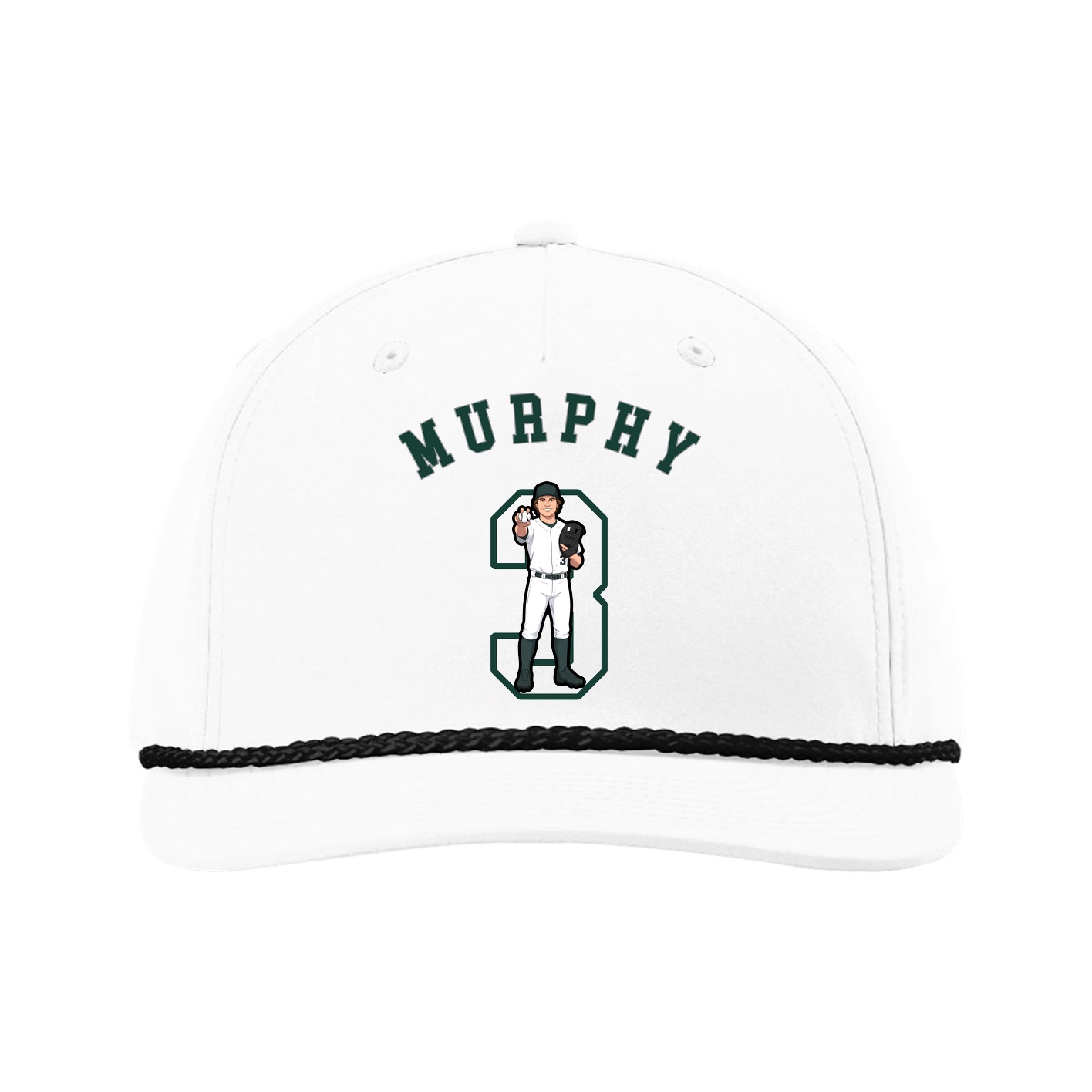Five-Panel Classic Rope Cap — Shirsey Arch in White