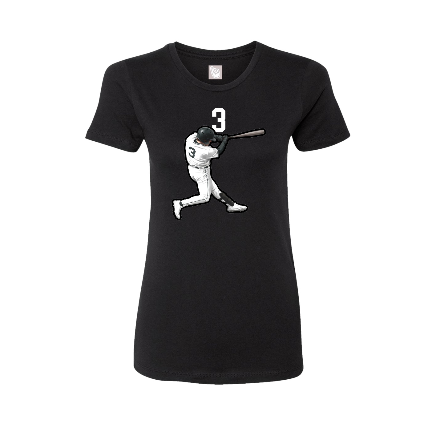 Fitted Women's Tee — Number Top in Black