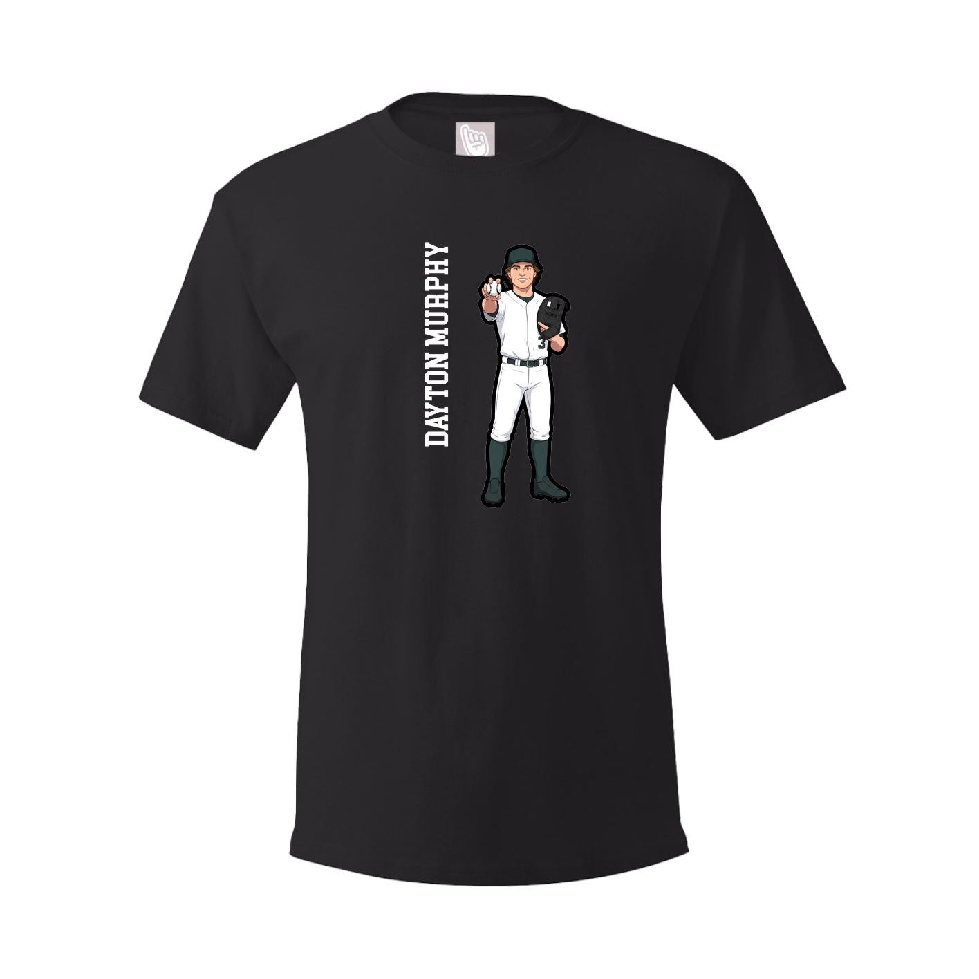 Youth Tee — Name Vertical in Black