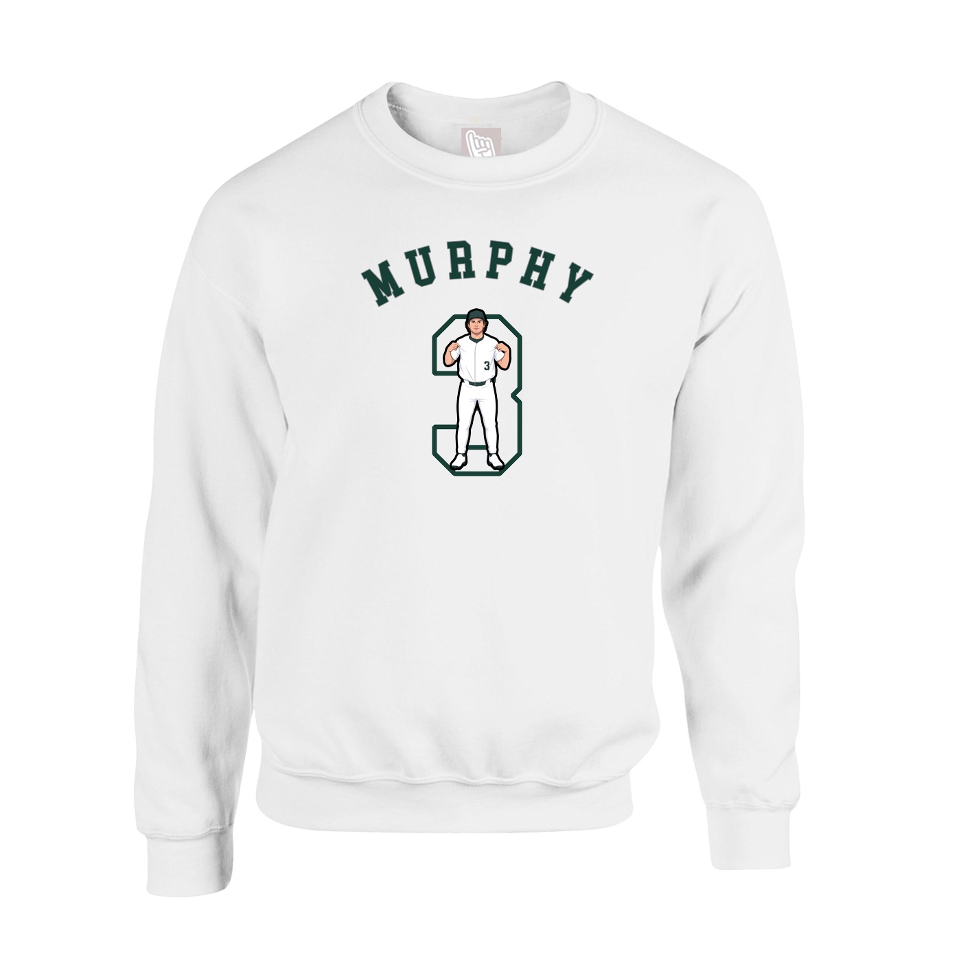 Fleece Crew — Shirsey Arch in White