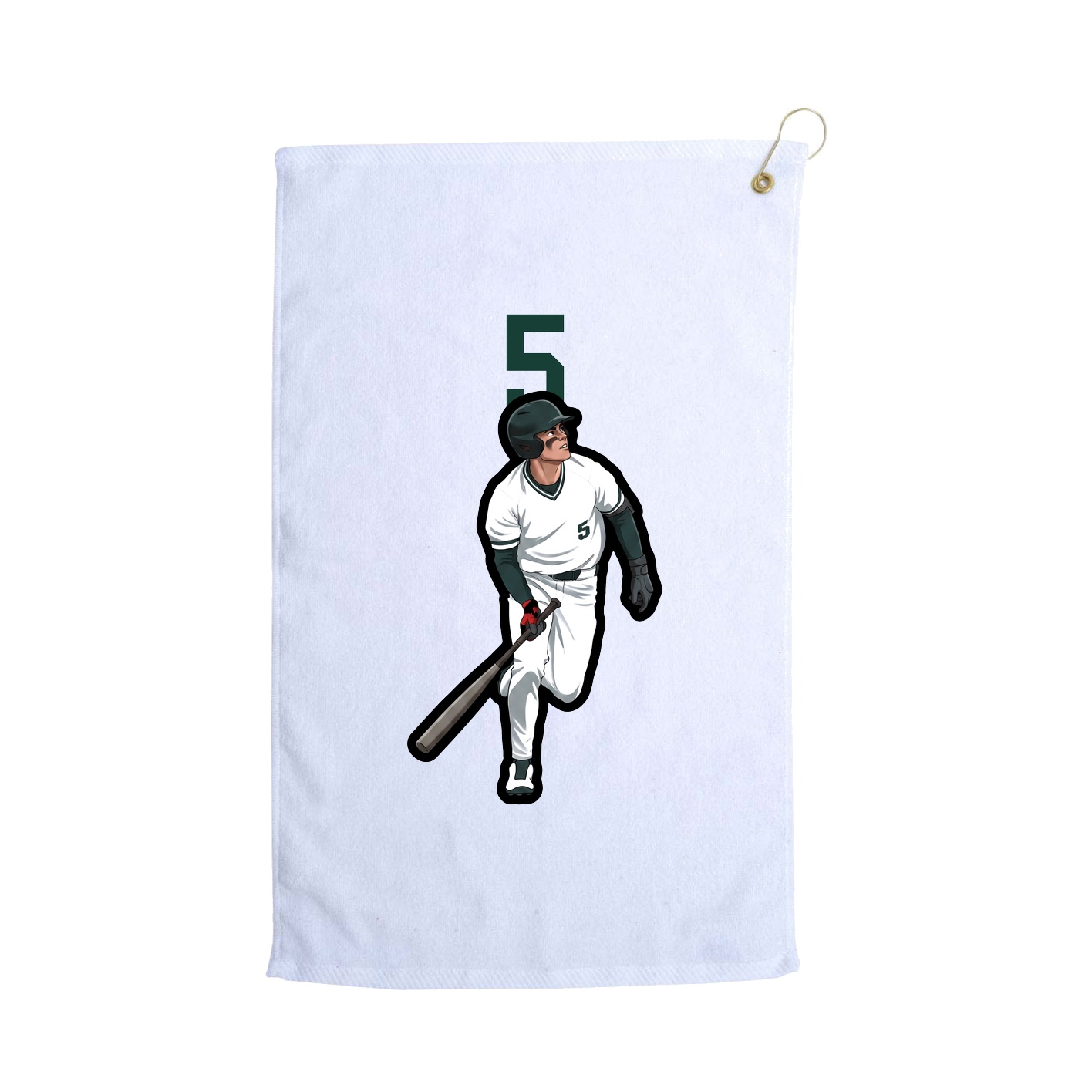 Golf Towel — Number Top in White