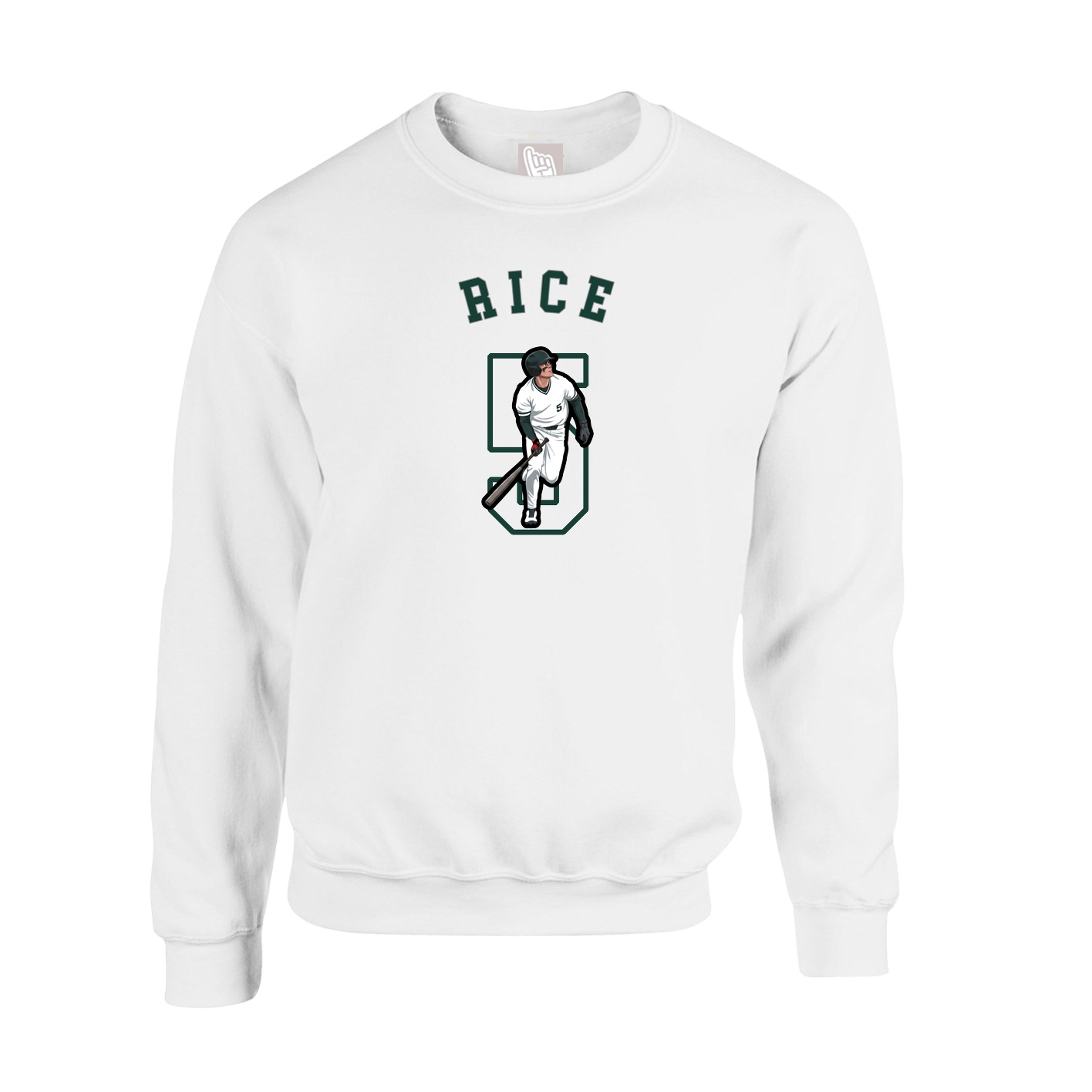 Fleece Crew — Shirsey Arch in White