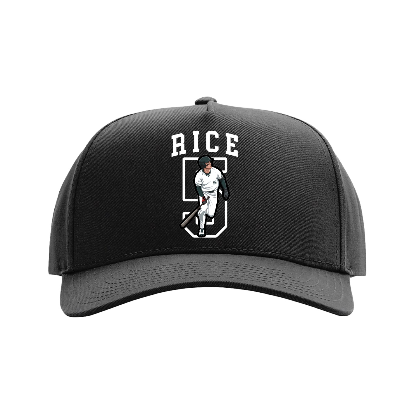 Full Fabric Five-Panel Champ Cap — Shirsey in Black