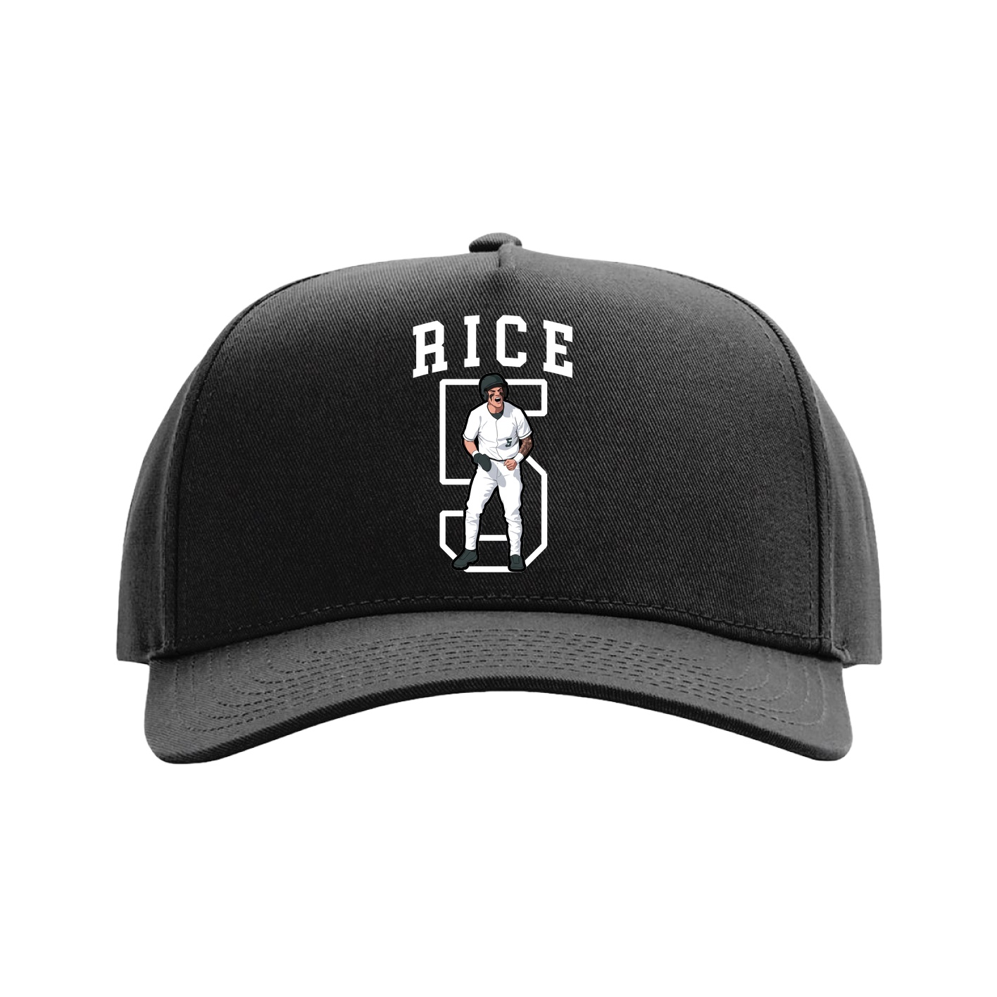 Full Fabric Five-Panel Champ Cap — Shirsey in Black