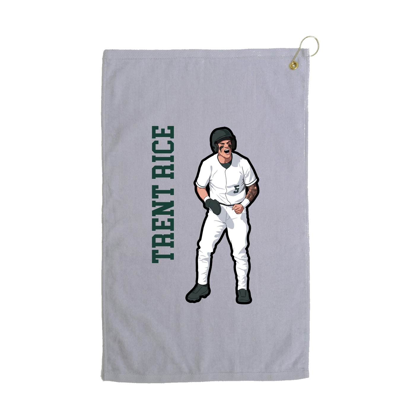 Golf Towel — Name Vertical in Grey