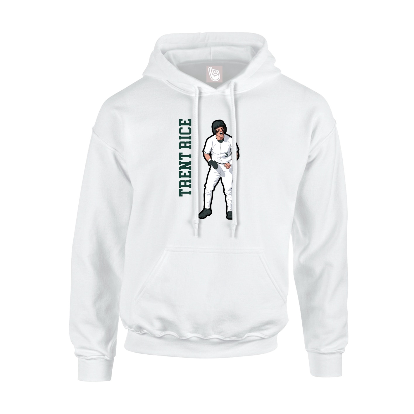 Hoodie — Name Vertical in White