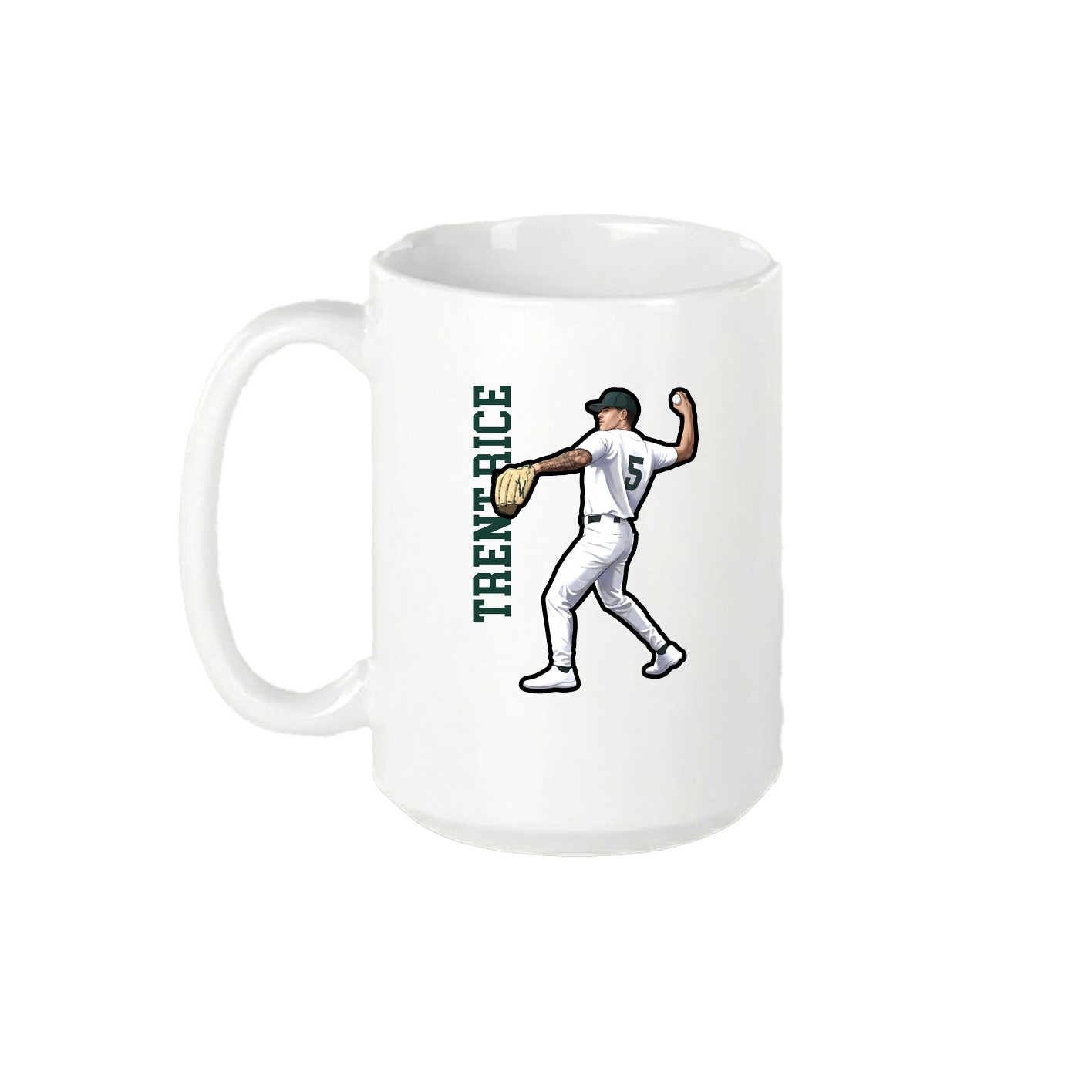 15oz Coffee Mug — Name Vertical in White