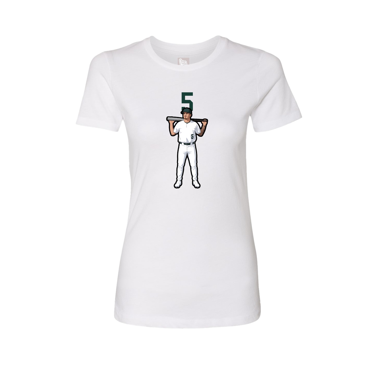 Fitted Women's Tee — Number Top in White