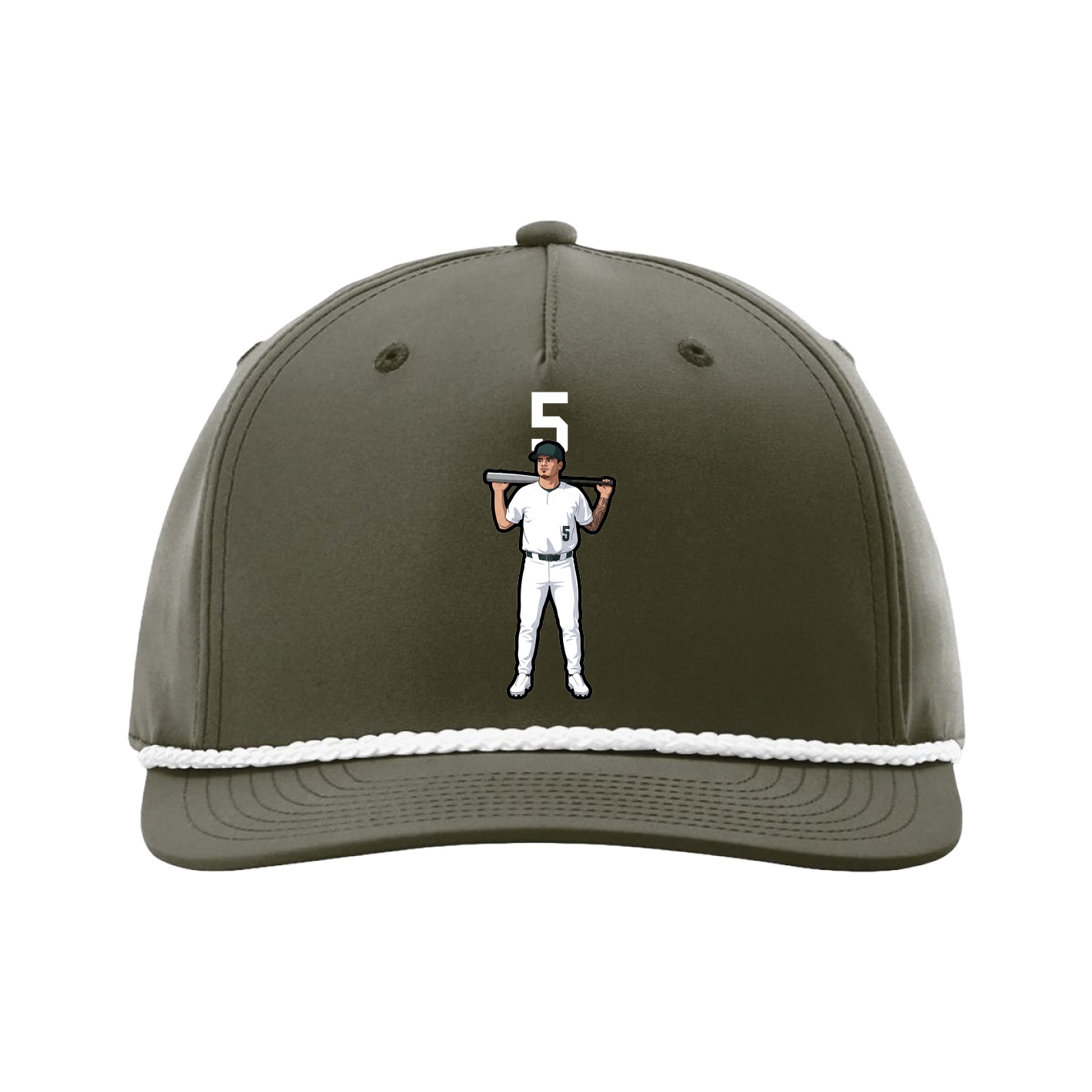 Five-Panel Classic Rope Cap — Number Top in Green