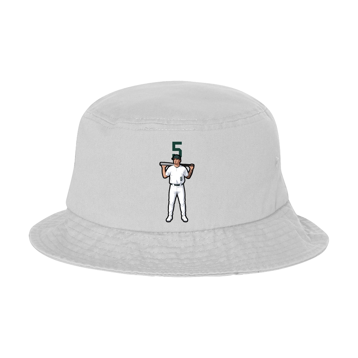 Bucket Cap — Number Top in White