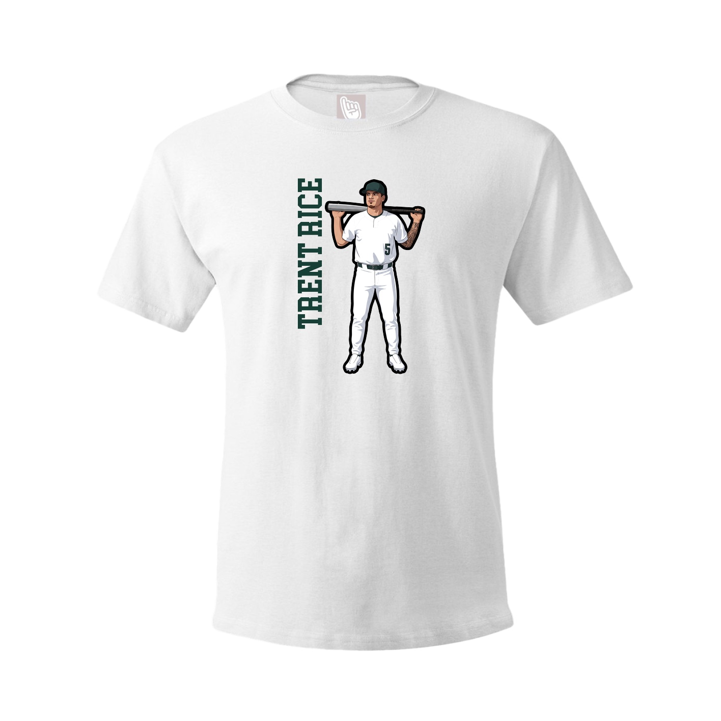 Tee — Name Vertical in White