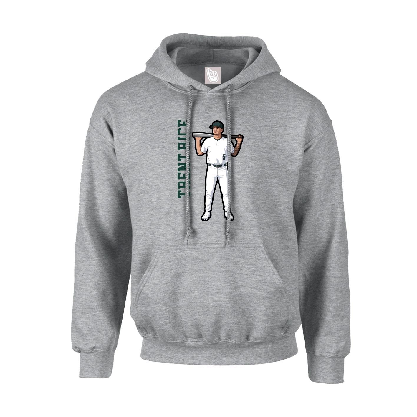 Hoodie — Name Vertical in Grey