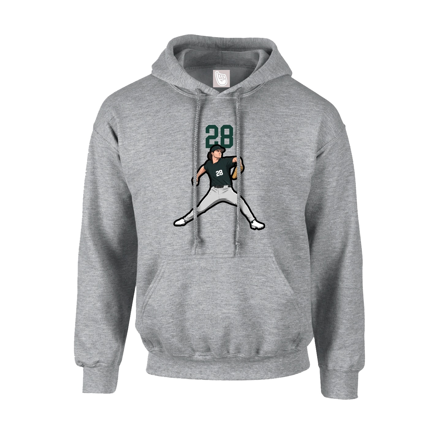 Hoodie — Number Top in Grey