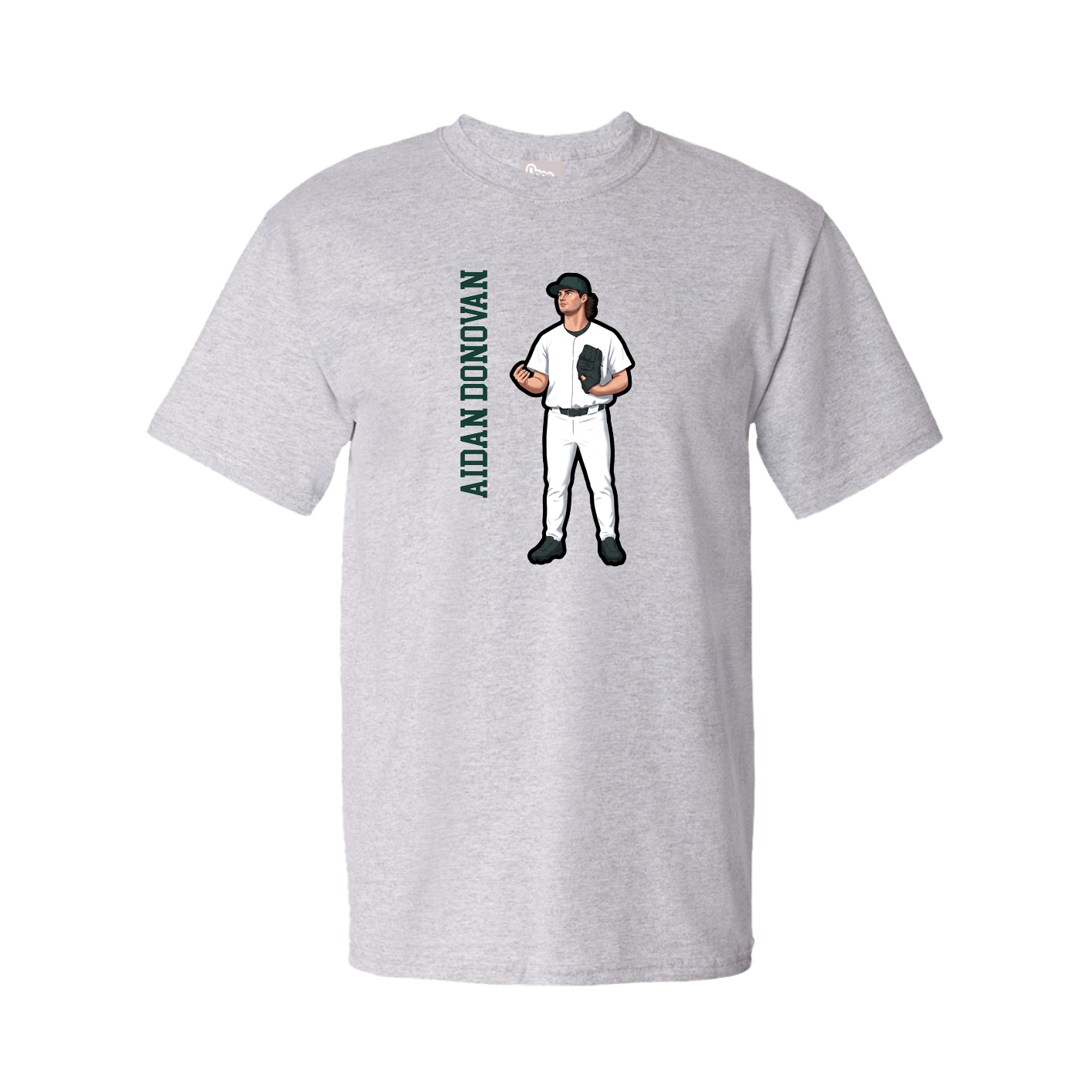 Youth Tee — Name Vertical in Grey