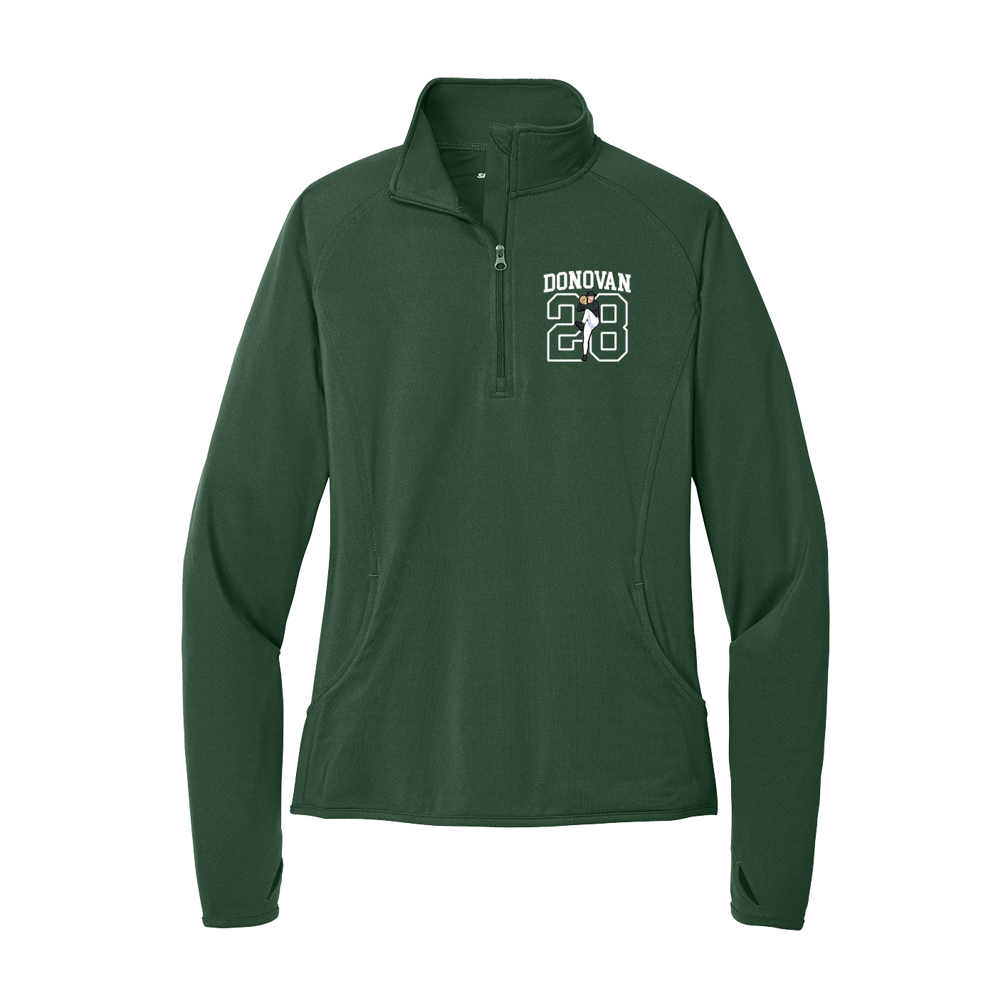 Women's Q-Zip Pullover — Shirsey in Green