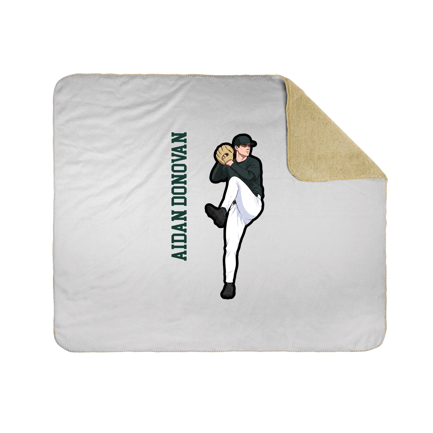 Throw Blanket — Name Vertical in White