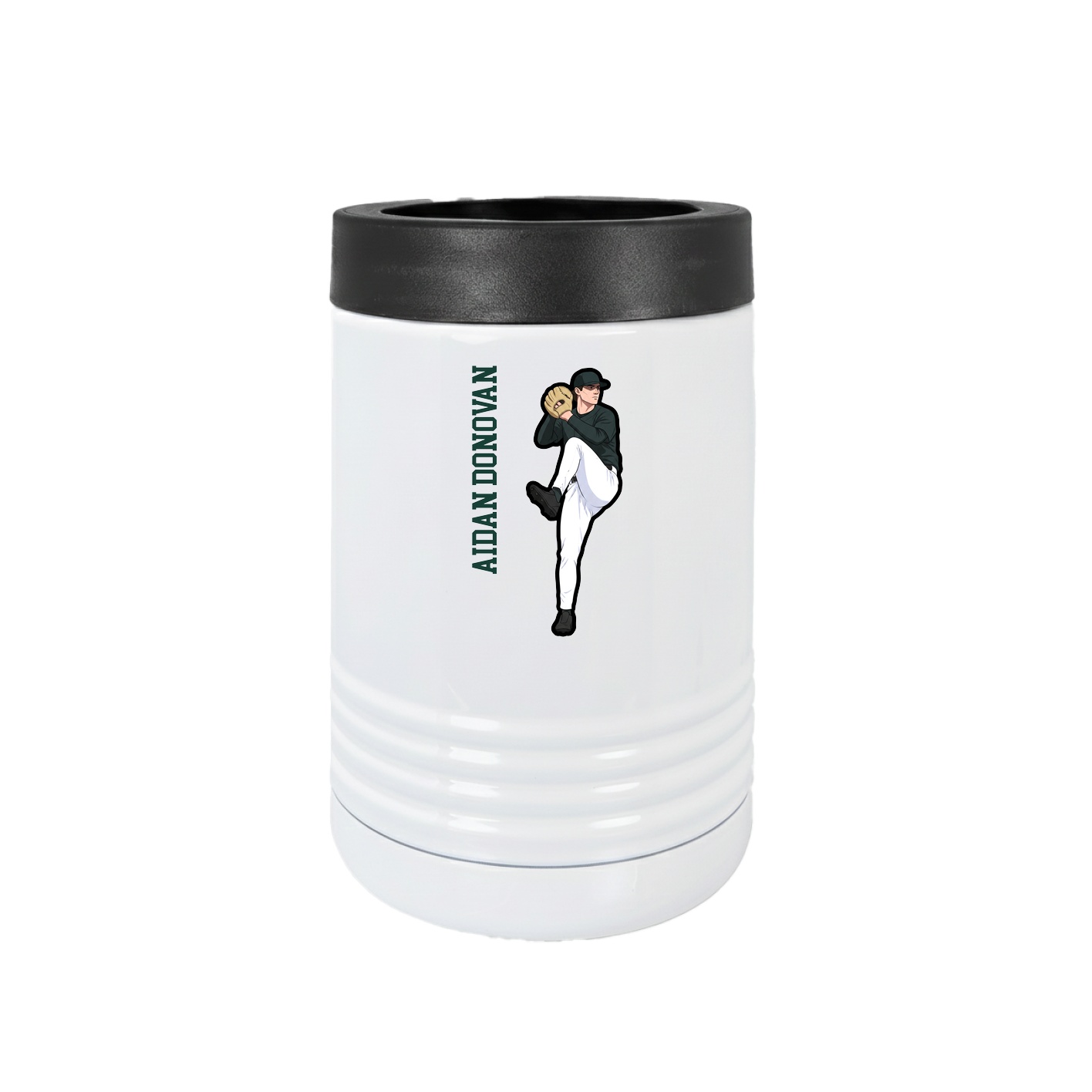 Beverage Holder — Name Vertical in White