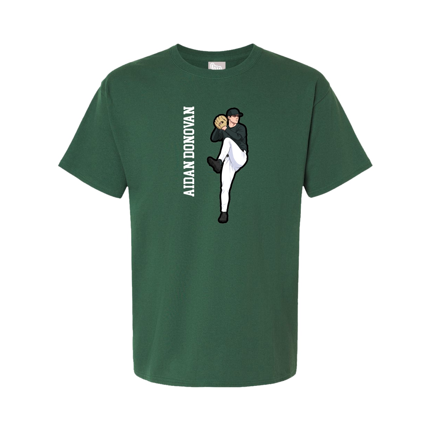Youth Tee — Name Vertical in Green