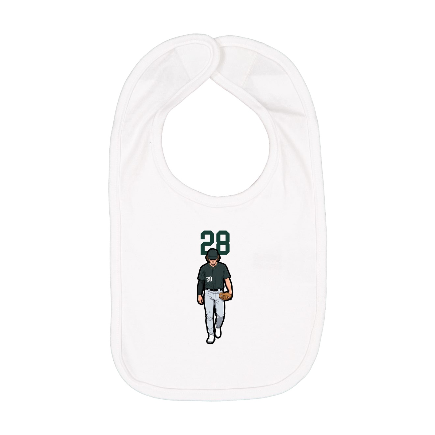 Infant Bib — Number Top in White