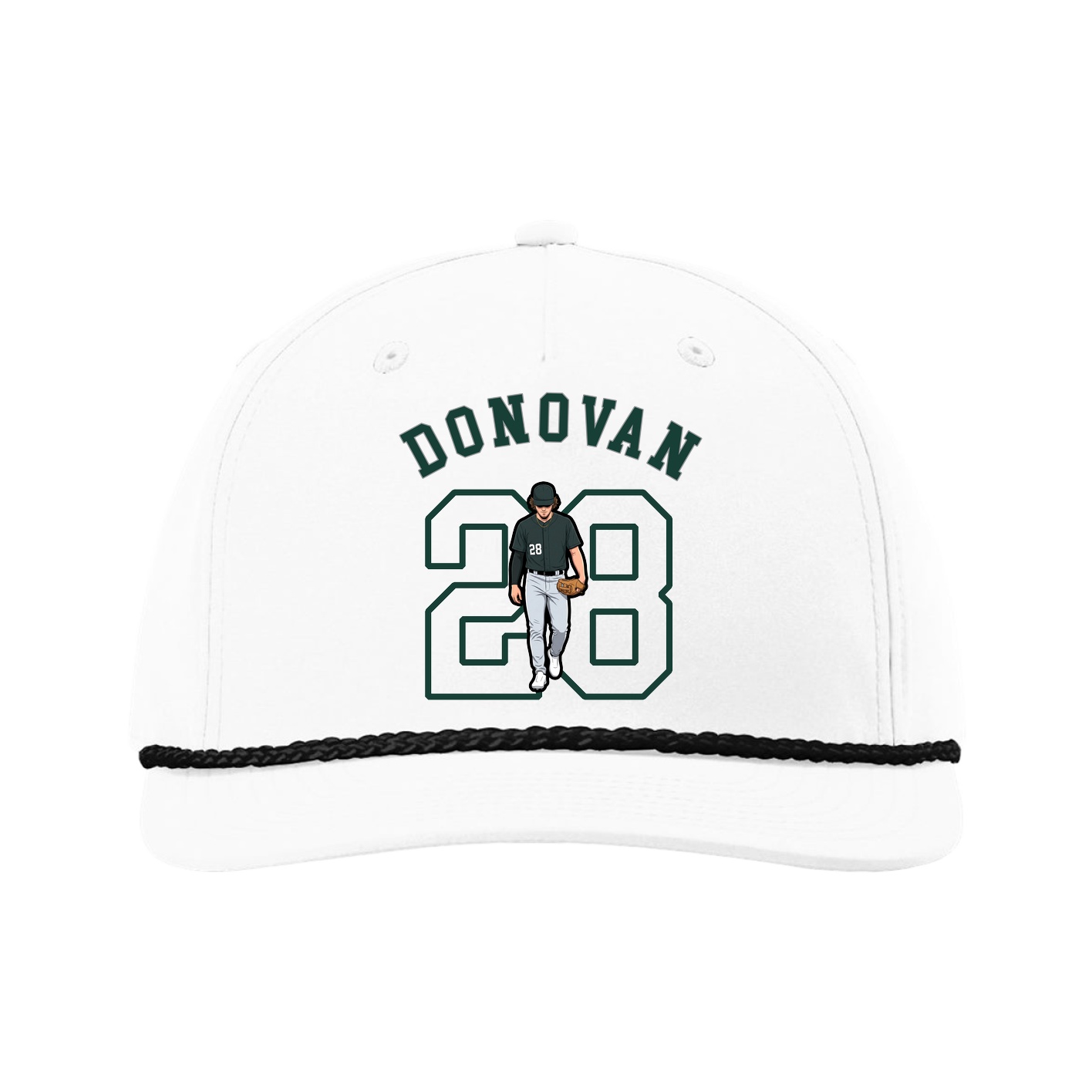Five-Panel Classic Rope Cap — Shirsey Arch in White