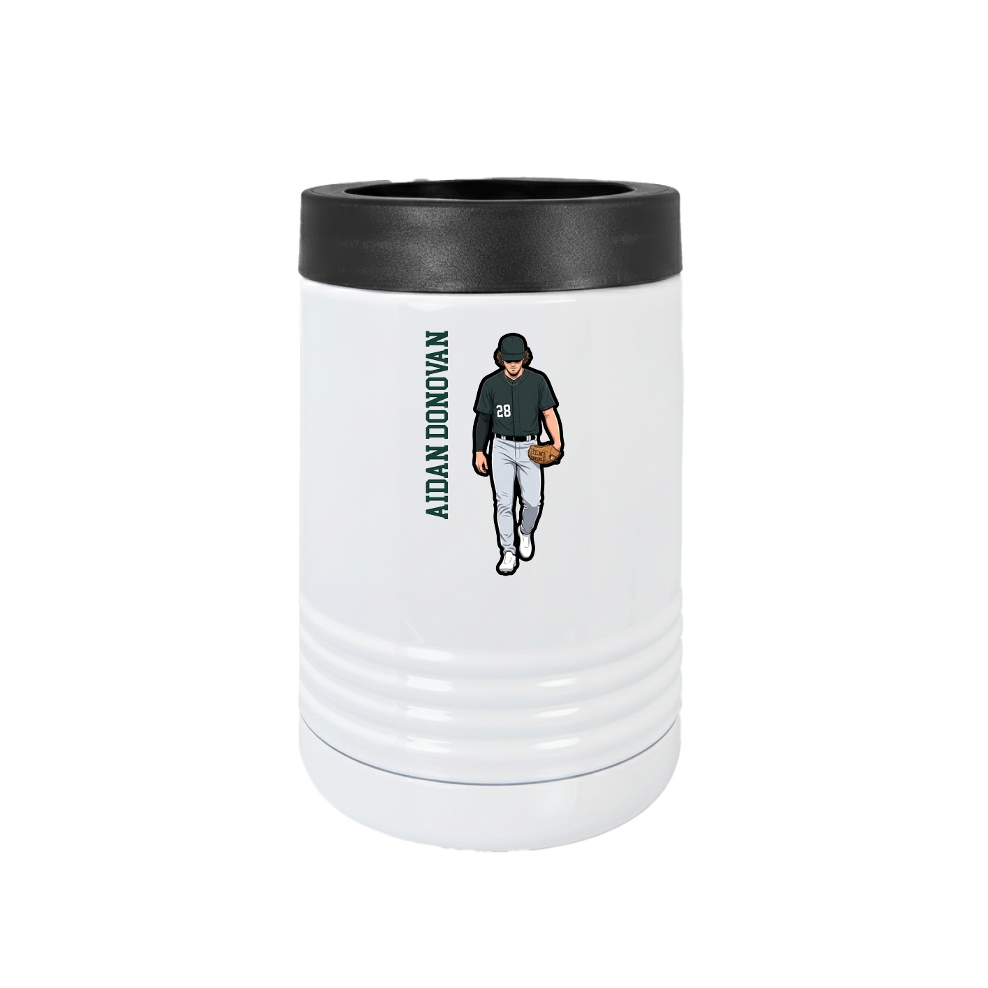 Beverage Holder — Name Vertical in White