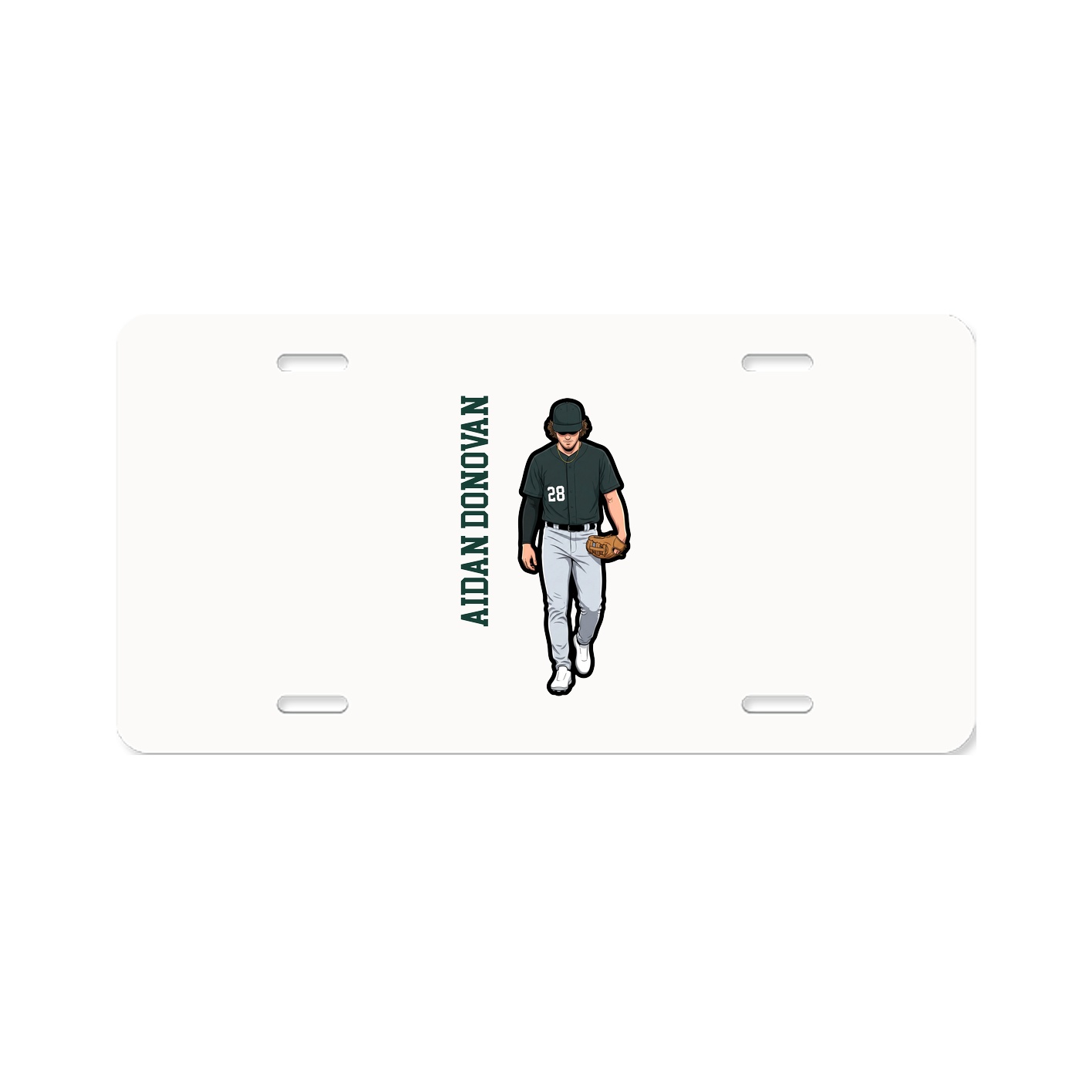 License Plate — Name Vertical in Classic