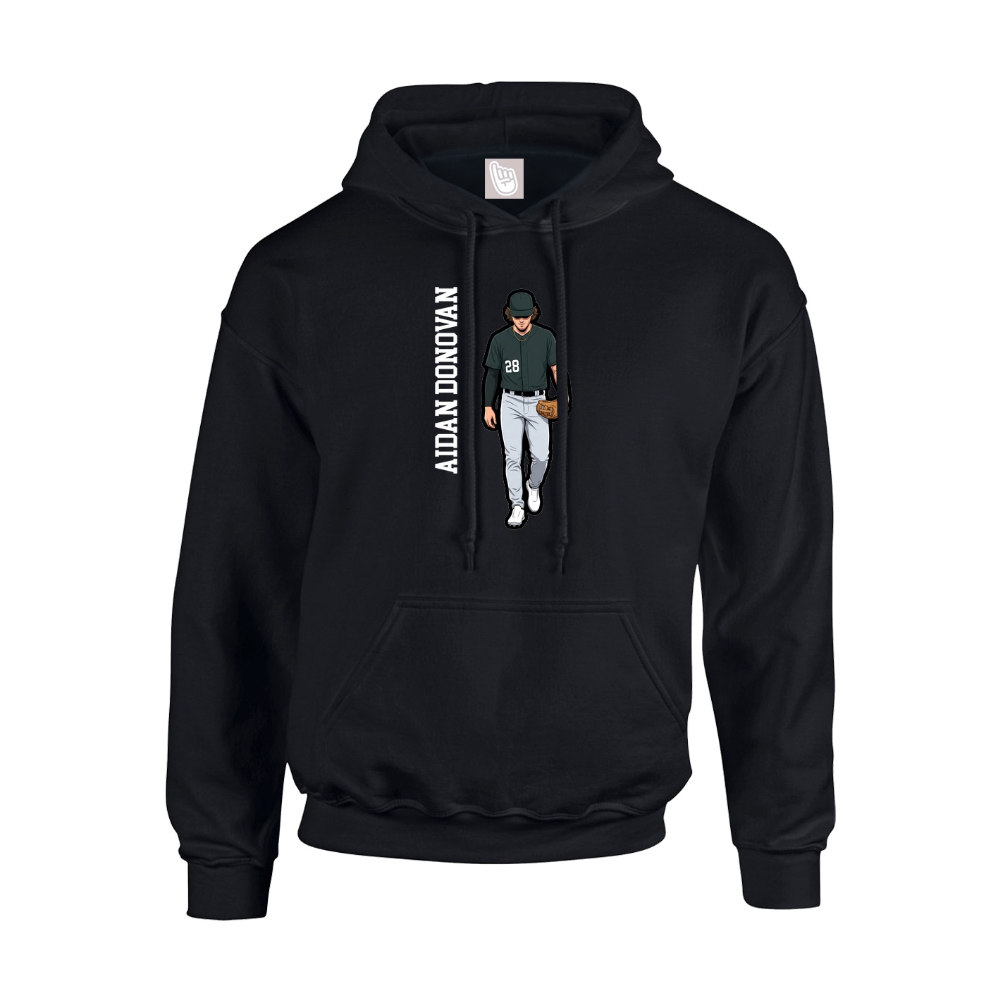 Hoodie — Name Vertical in Black