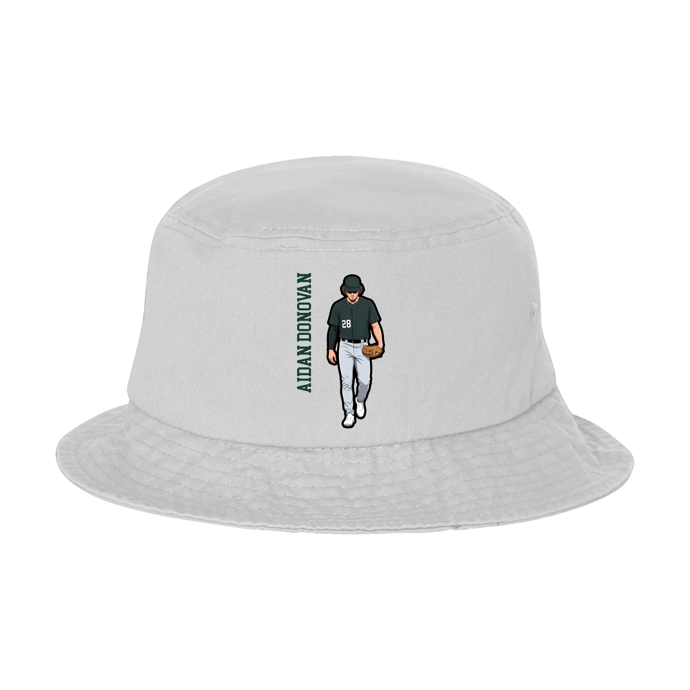 Bucket Cap — Name Vertical in White