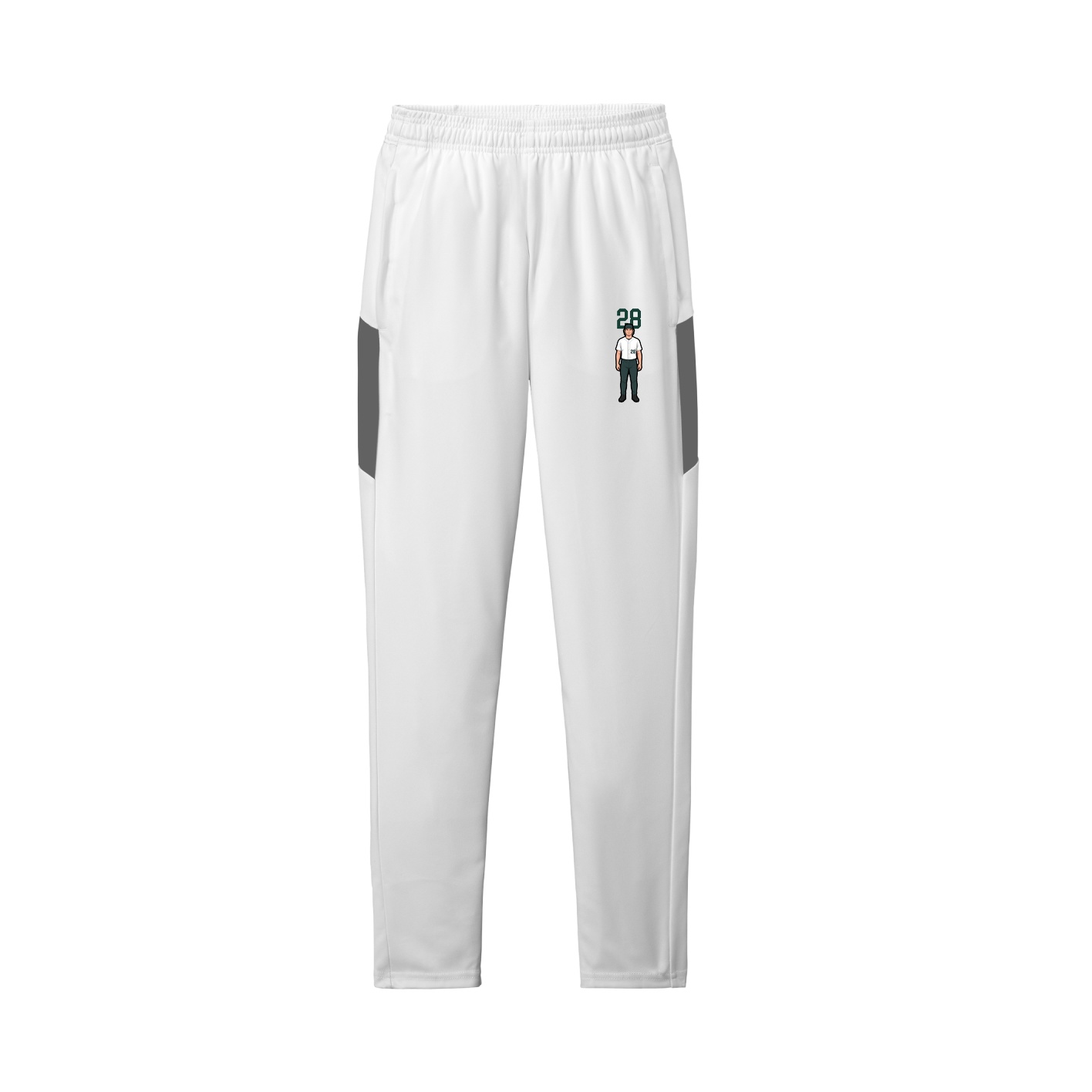 Team Travel Pant — Number Top in White/Grey