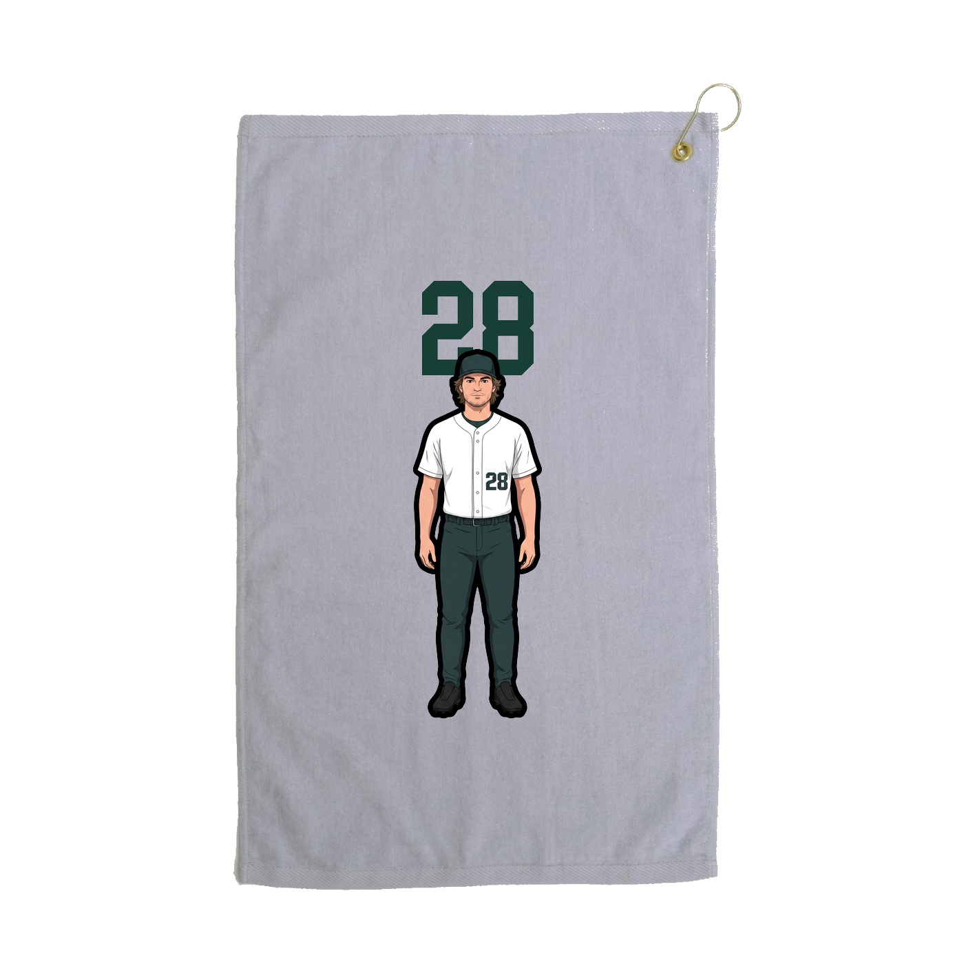 Golf Towel — Number Top in Grey